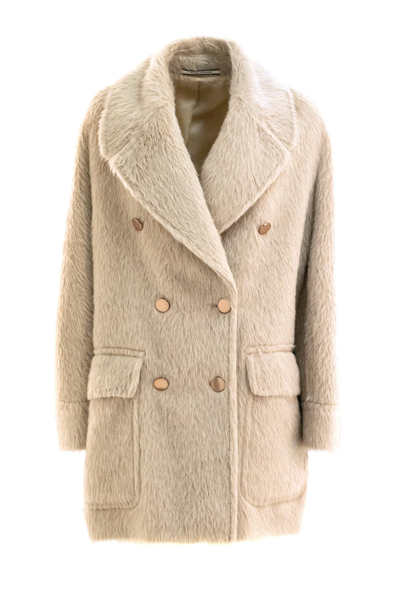 Cappotto in lana vergine e alpaca di colore beige<BR/> LILLIAN D70017U T1229 TAGLIATORE 