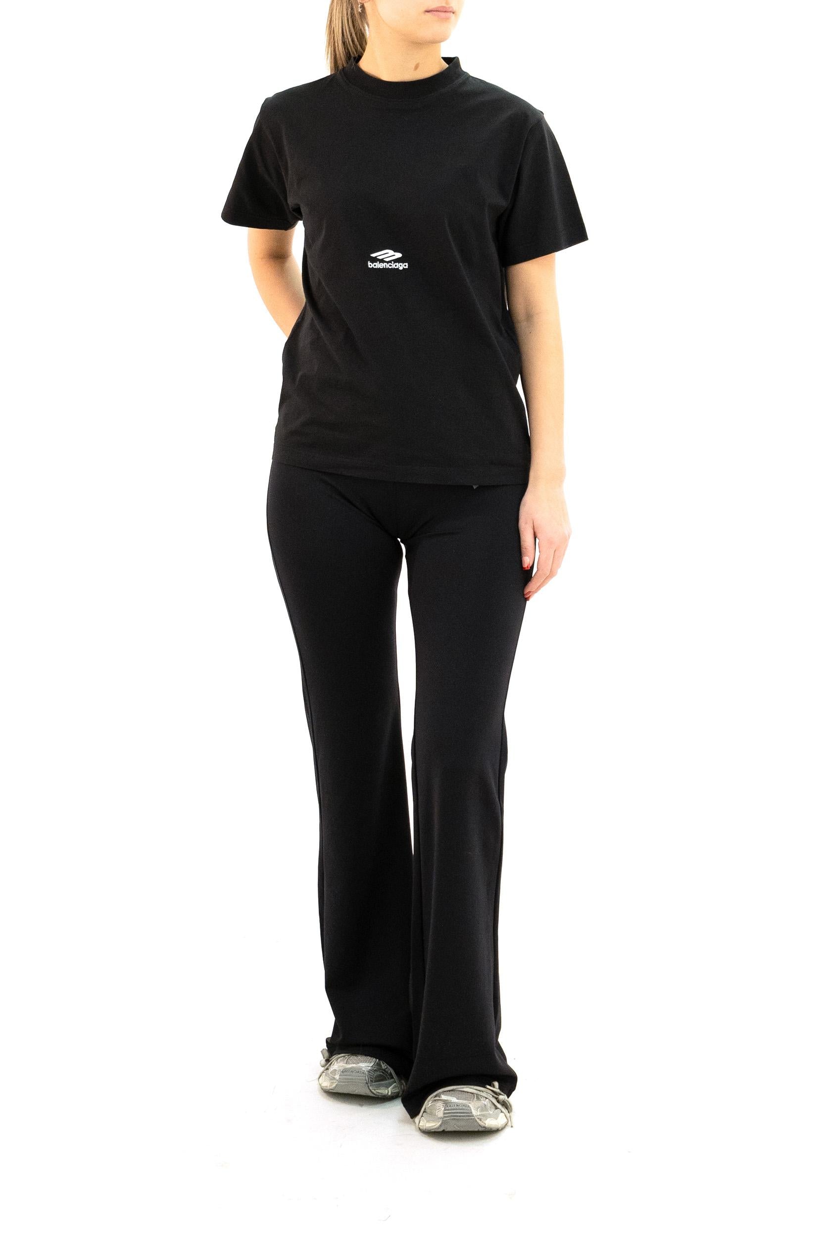 T-Shirt 3B Sports Icon in pile dry di colore nero <BR/> 855362 TTVK5 9034 BALENCIAGA 