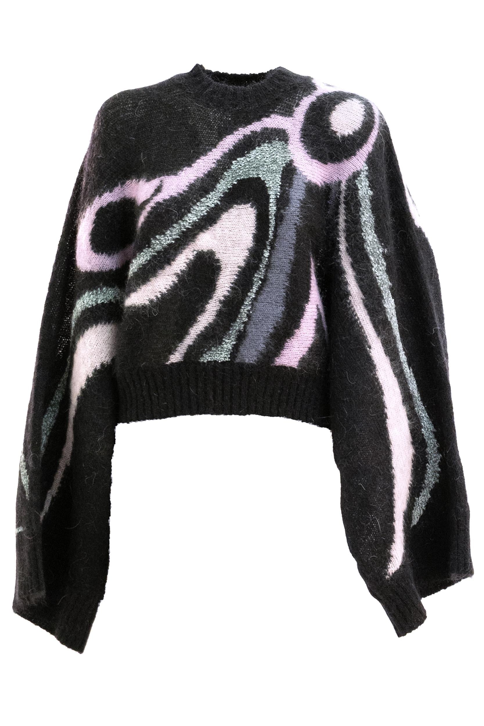 Pullover in mohair  con motivo geometrico multicolore<BR/> 5UKM80 5U967 002 EMILIO PUCCI 