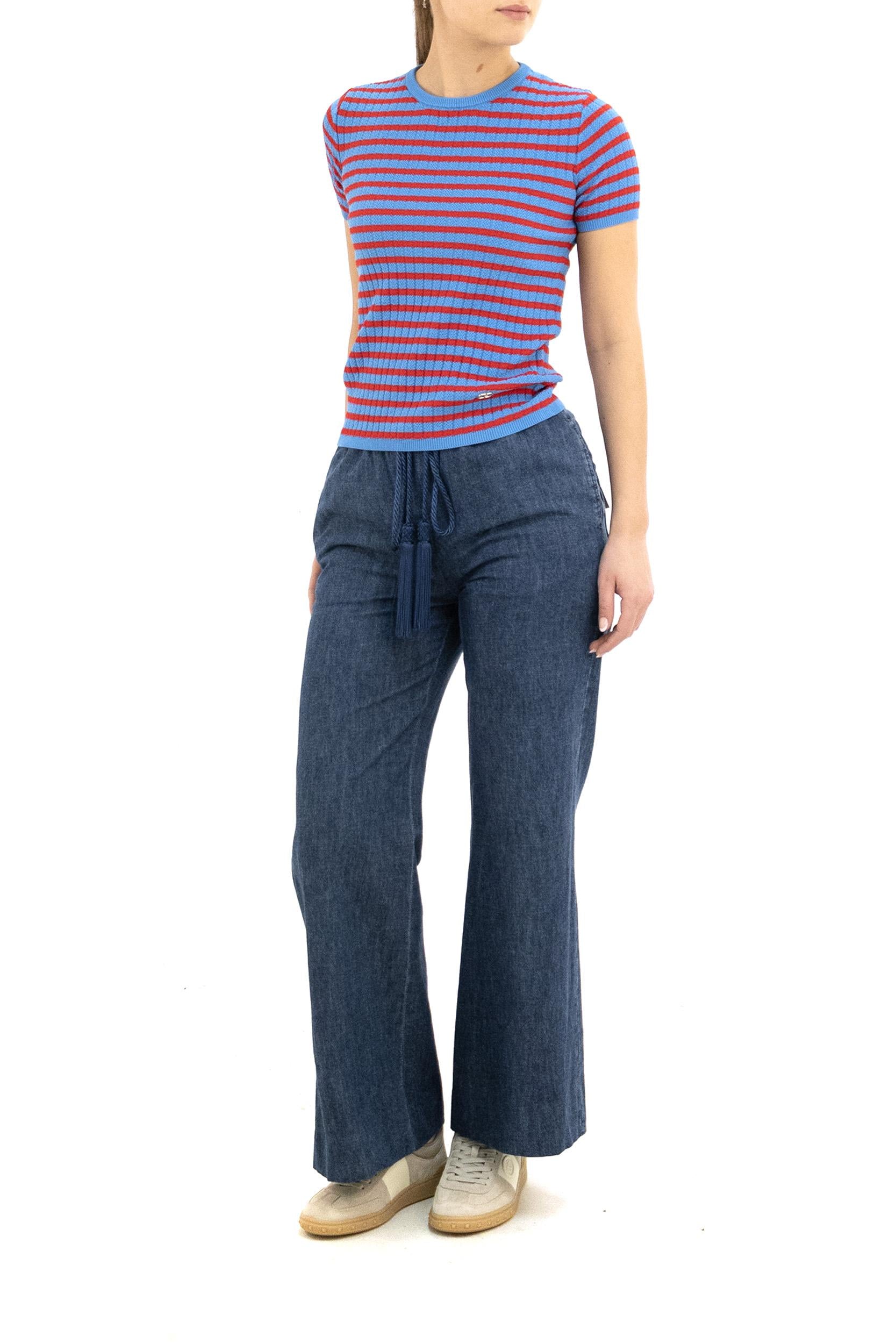 Maglia a Righe in Cotone<BR/> 8B3KC71WA36 9XV VALENTINO GARAVANI 