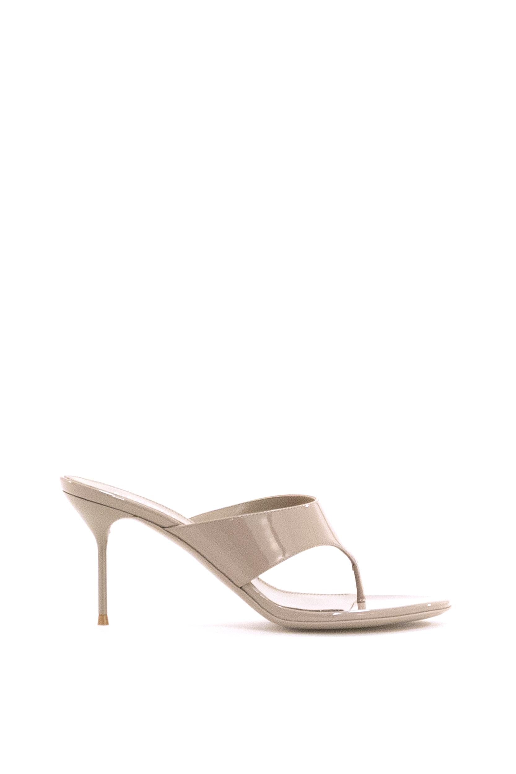 Mules Infradito Lidia in vernice color tortora<BR/> PX1951 TAUPE PARIS TEXAS 