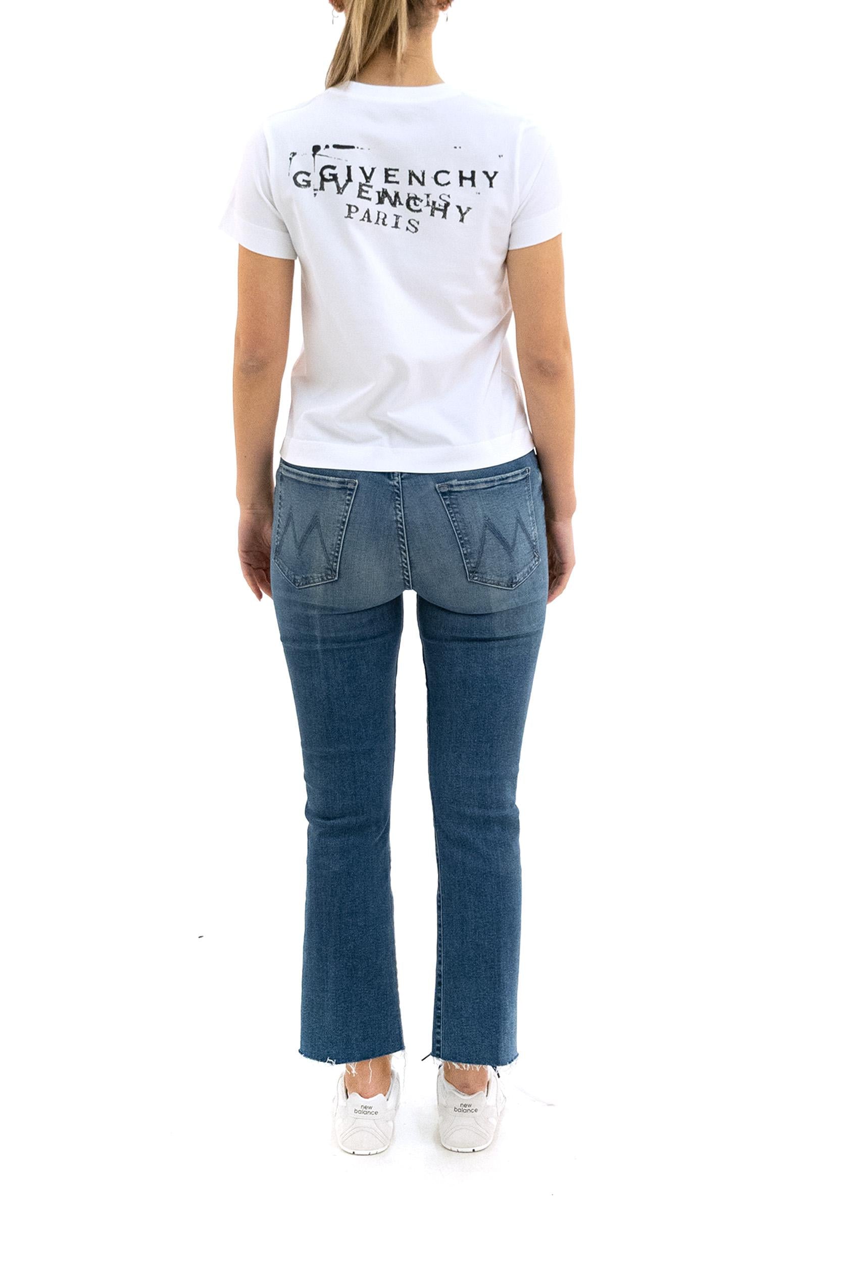 T-shirt in cotone di colore bianco<BR/> BW70FJP7A7 100 GIVENCHY 