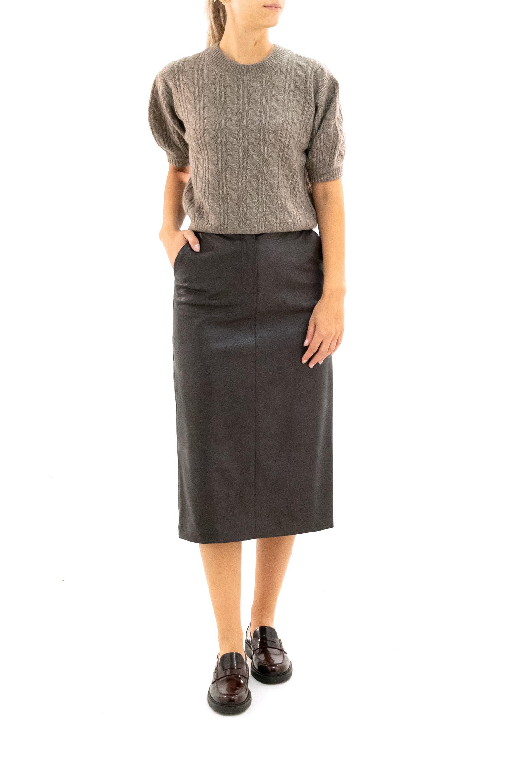 Maglia The Kenzie Cashmere Marrone<BR/> 2025370 NOUGAT LISA YANG 