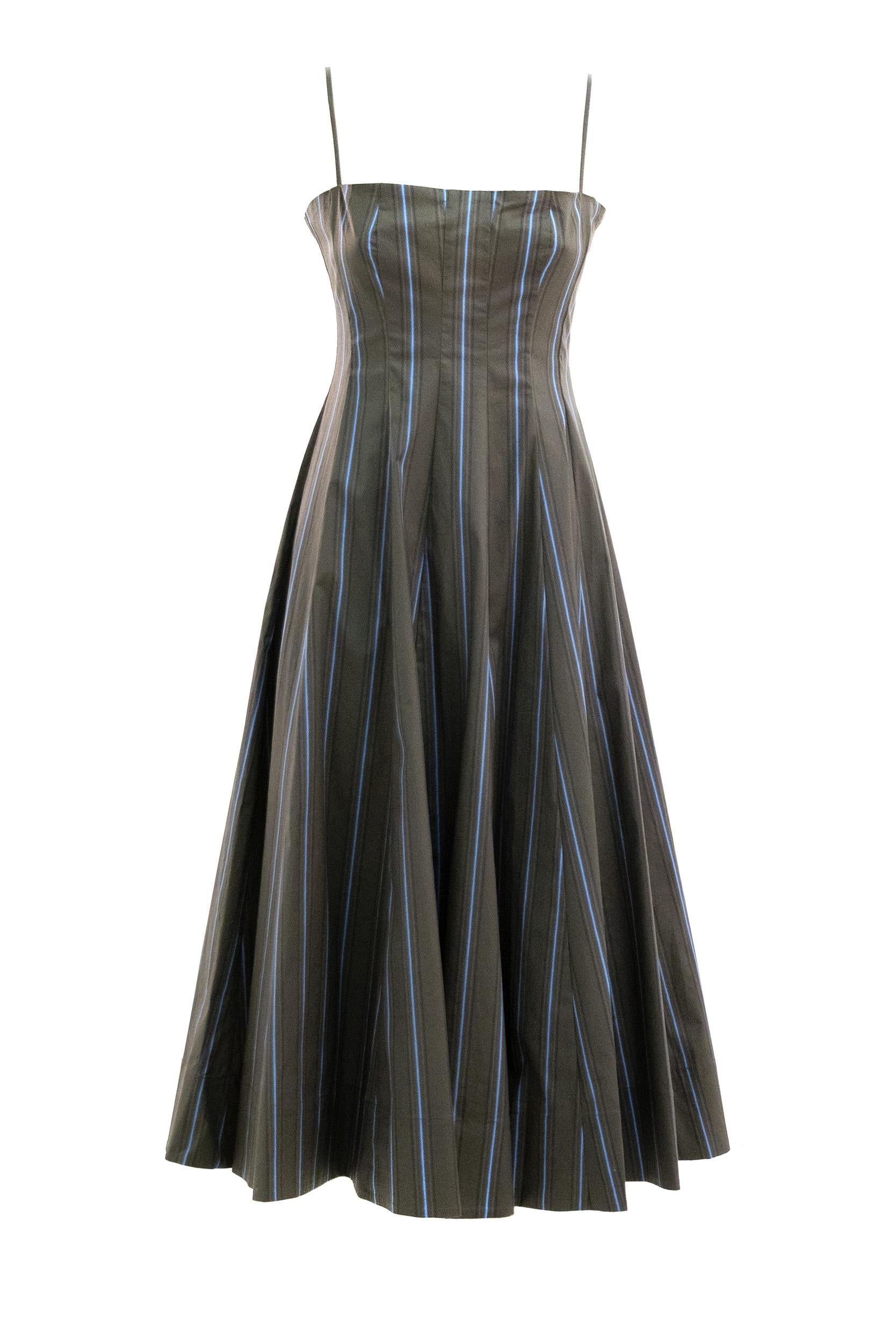 Abito Wylie in Popeline di Cotone a Righe<BR/> R26S2274SP HNST STAUD 