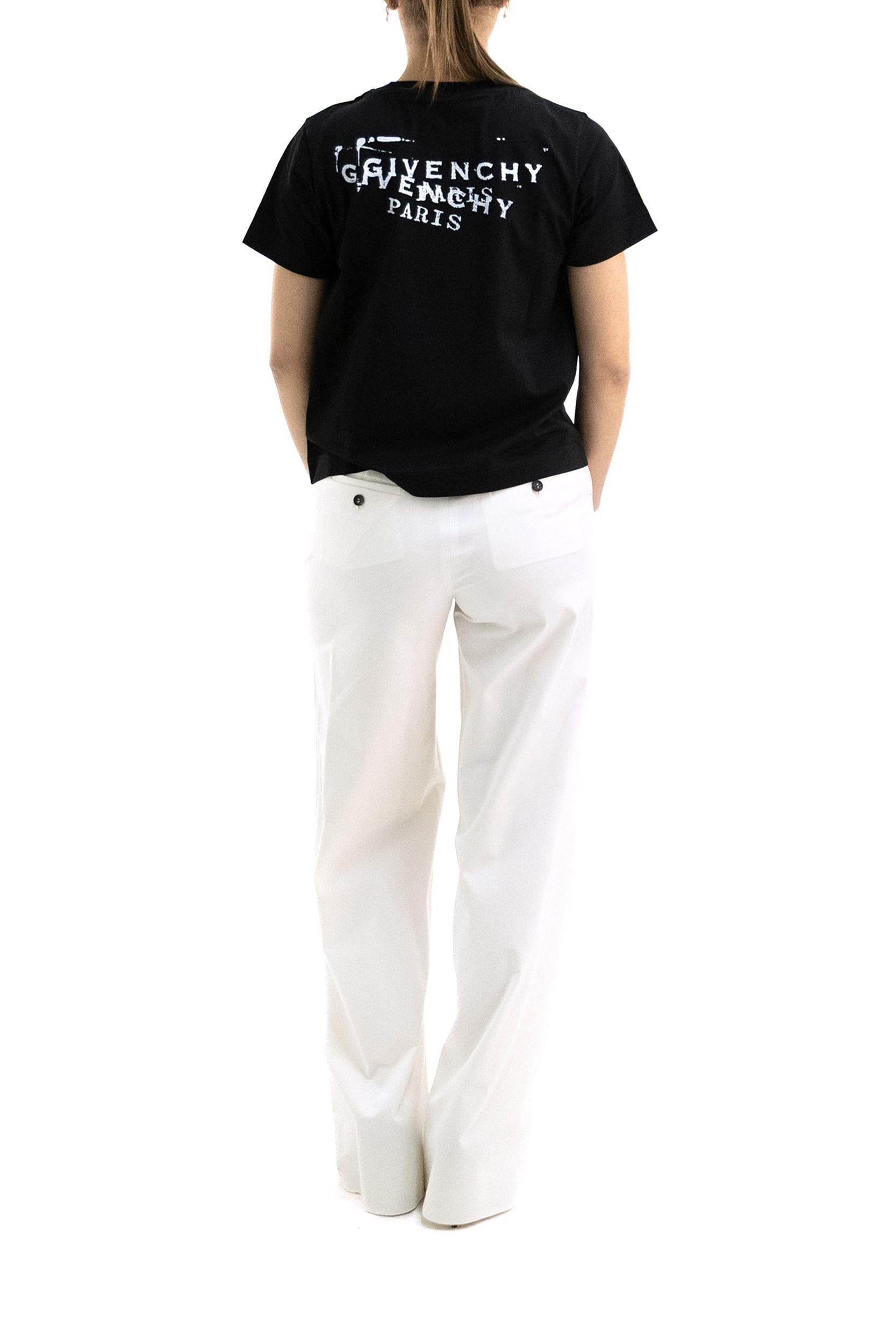 T-shirt in Cotone con stampa Givenchy Stamp<BR/> BW70FJP7A7 001 GIVENCHY 