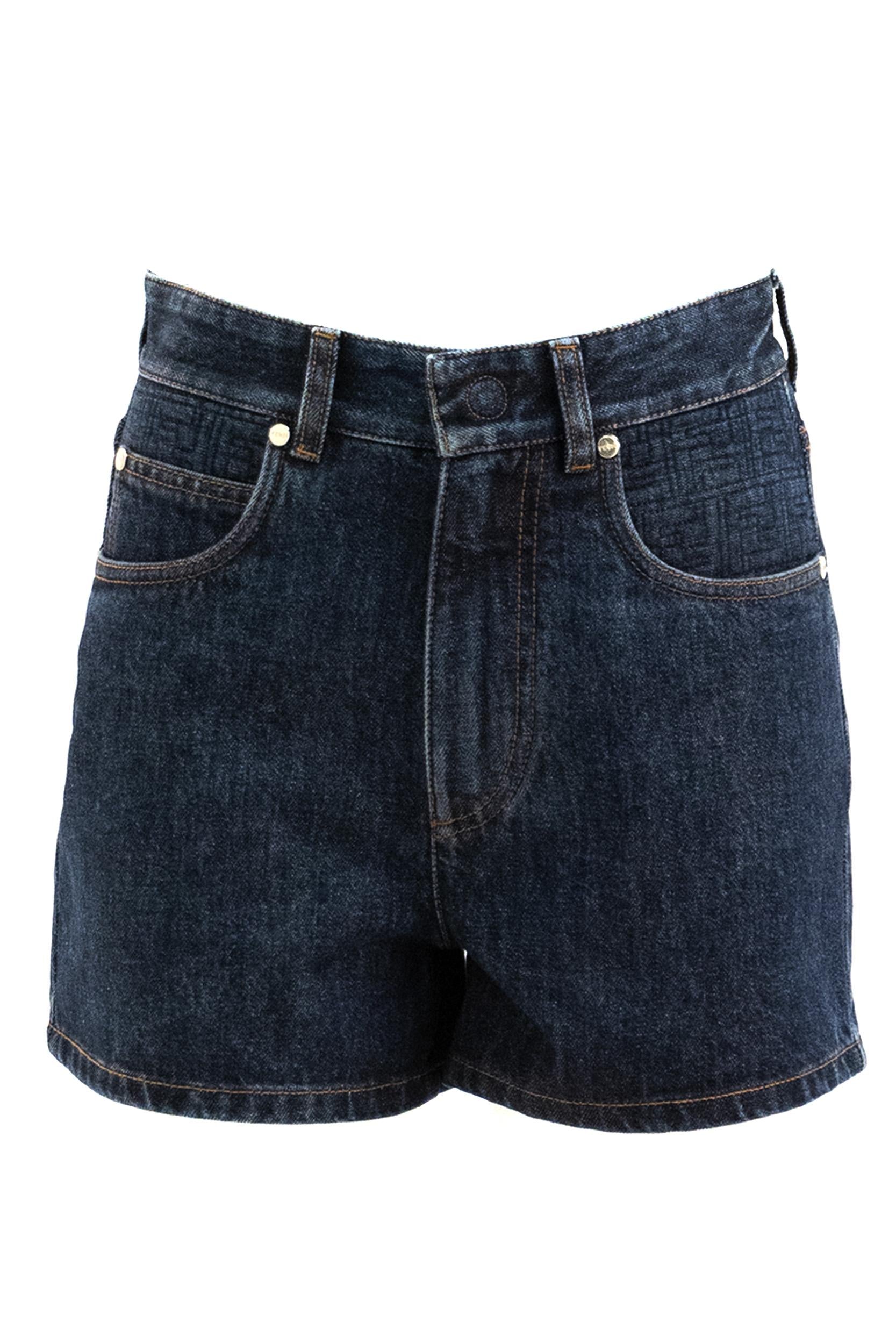 Short in denim blu scuro<BR/> FLP861 AW82 F1UKI FENDI 