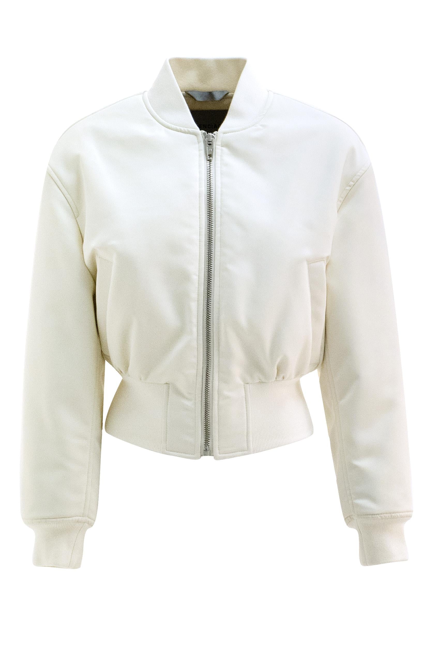Giacca Bomber in faille tecnica color avorio<BR/> 872303 TTO29 9002 BALENCIAGA 