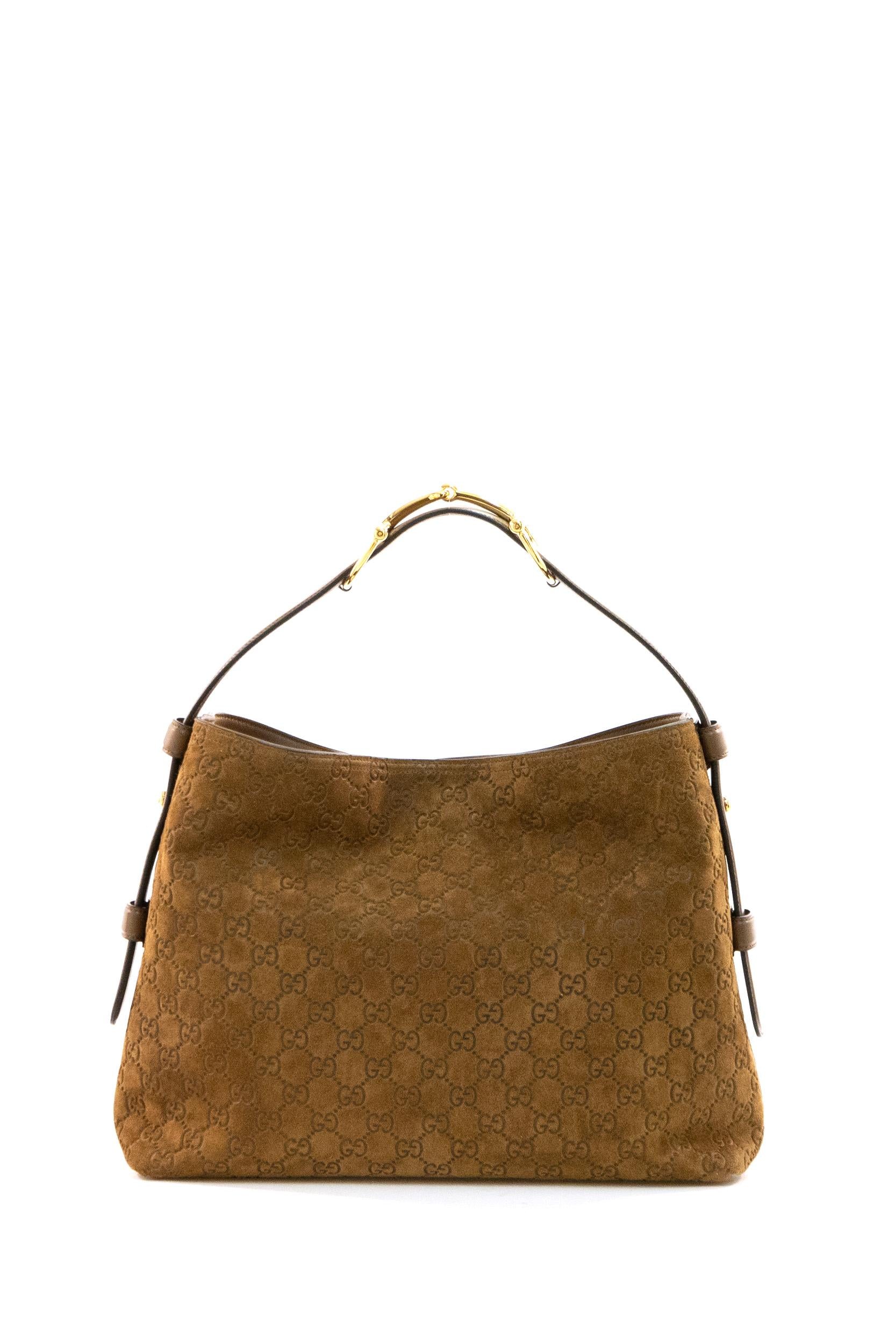 Borsa shopping Gucci Beatrix in suede GG di colore marrone<BR/> 850926 AAFOJ 2118 GUCCI 