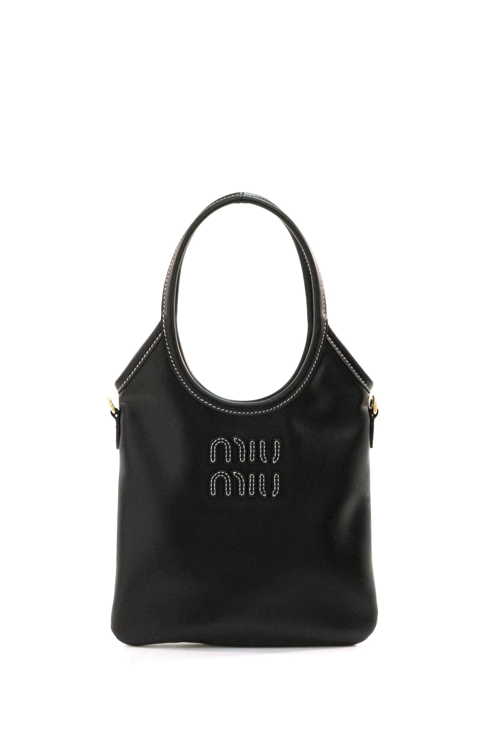 Borsa Ivy in pelle color nero<BR/> 5BA281 V OLN 2CRW F0002 MIU MIU 