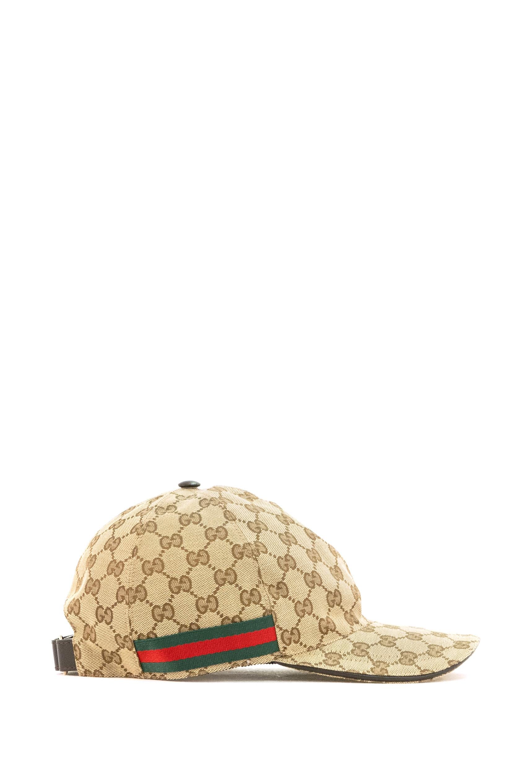 Cappello baseball in tessuto Original GG di colore beige e marrone scuro<BR/> 200035 KQWBG 9864 GUCCI 