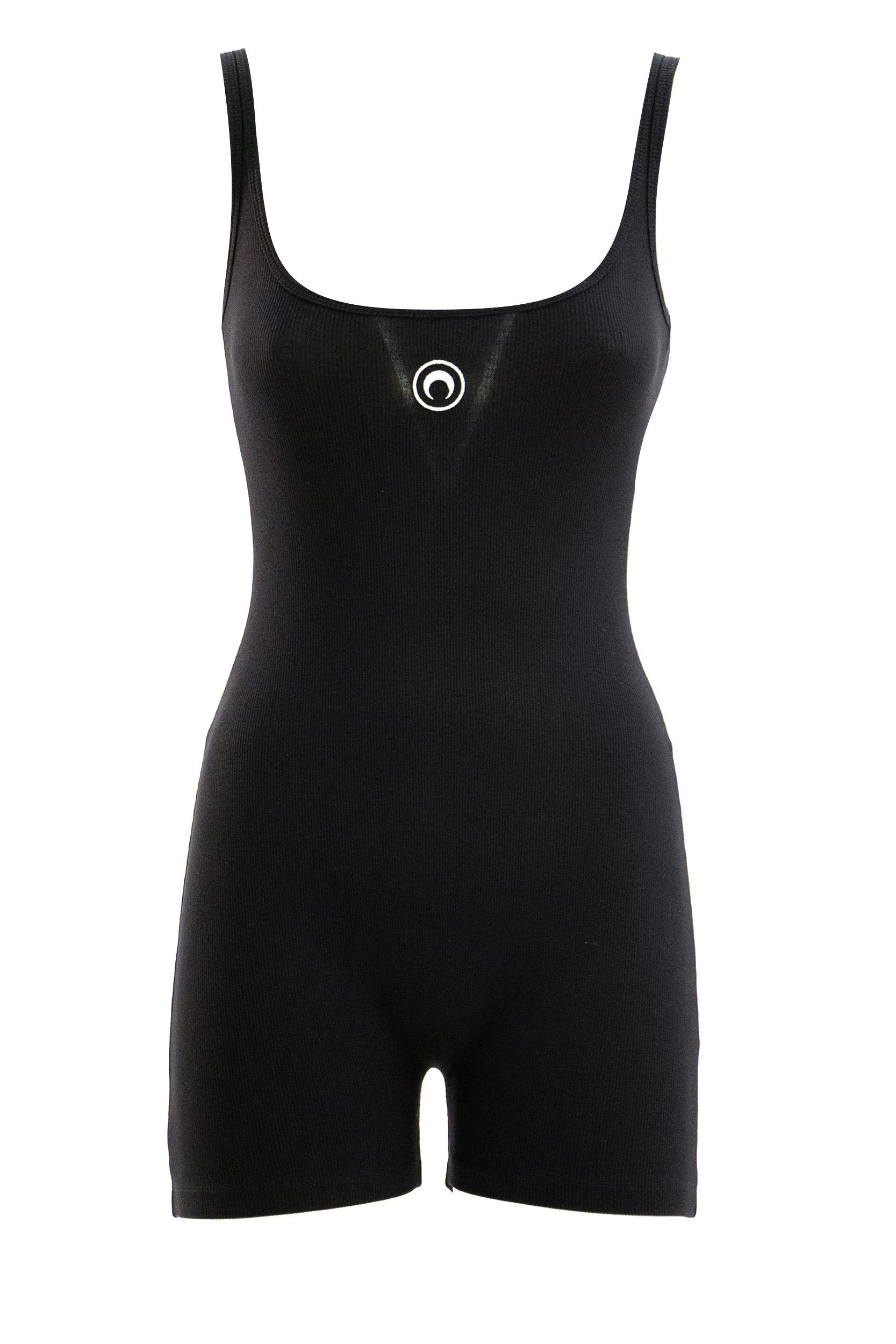 Tuta Corta in Jersey di Cotone<BR/> WJS029A CJER0011 BK99 MARINE SERRE 