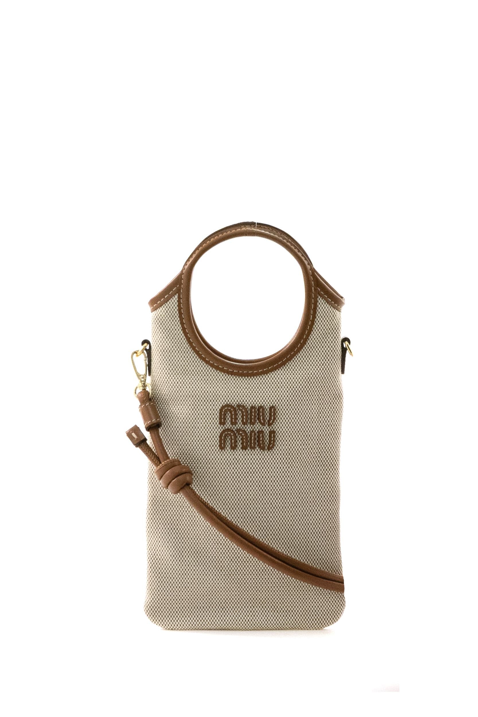 Pouch in Canapa e Pelle<BR/> 5ZT080 ACRN F062F MIU MIU 