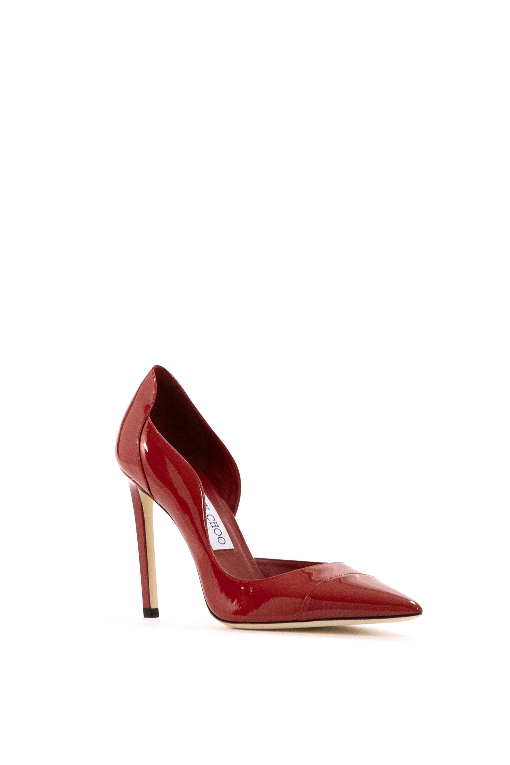 Décolleté Brigitte in Vernice<BR/> BRIGITTE 100 PAT RUBY RED JIMMY CHOO 
