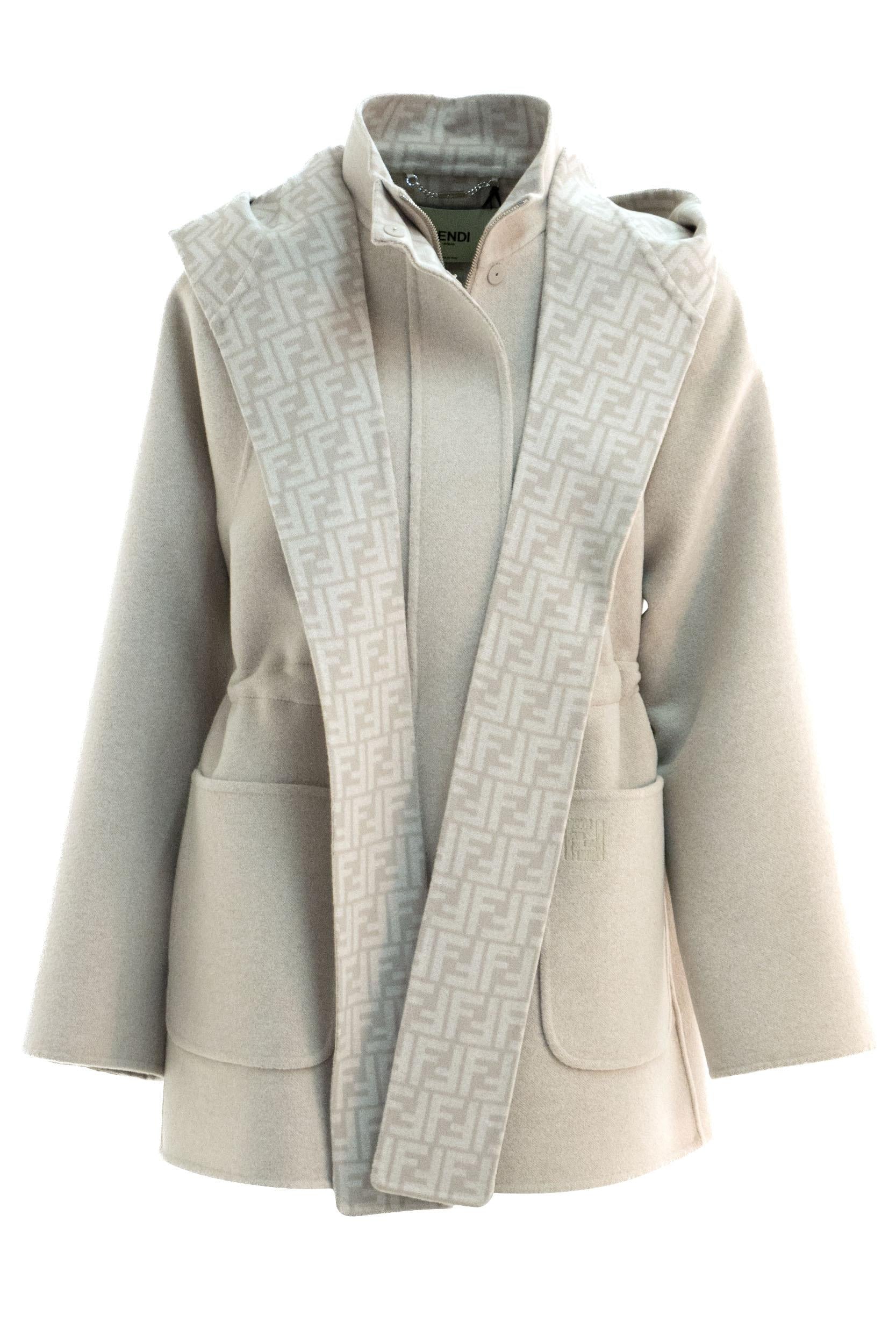 Parka in lana color beige FJ7587 A5HD F1MYZ FENDI 