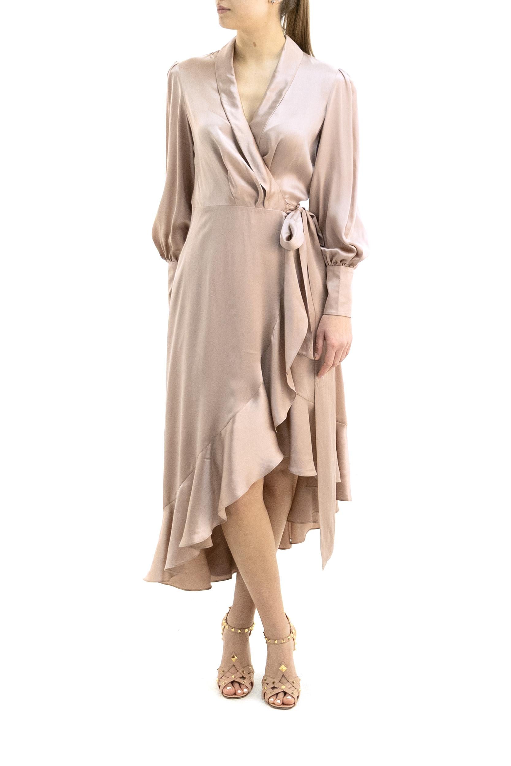 Abito Midi a Portafoglio in Seta<BR/> 8066DS26R ROSE ZIMMERMANN 