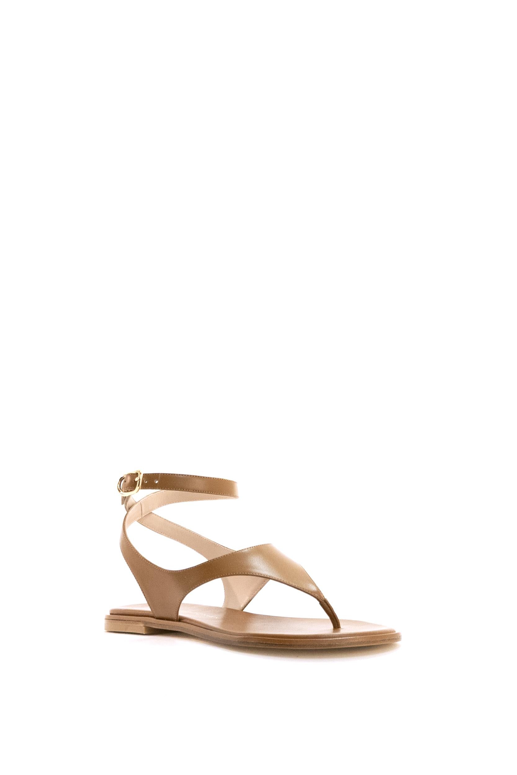 Sandali Marley in Suede<BR/> MARLEY SANDAL TAN STUART WEITZMAN 