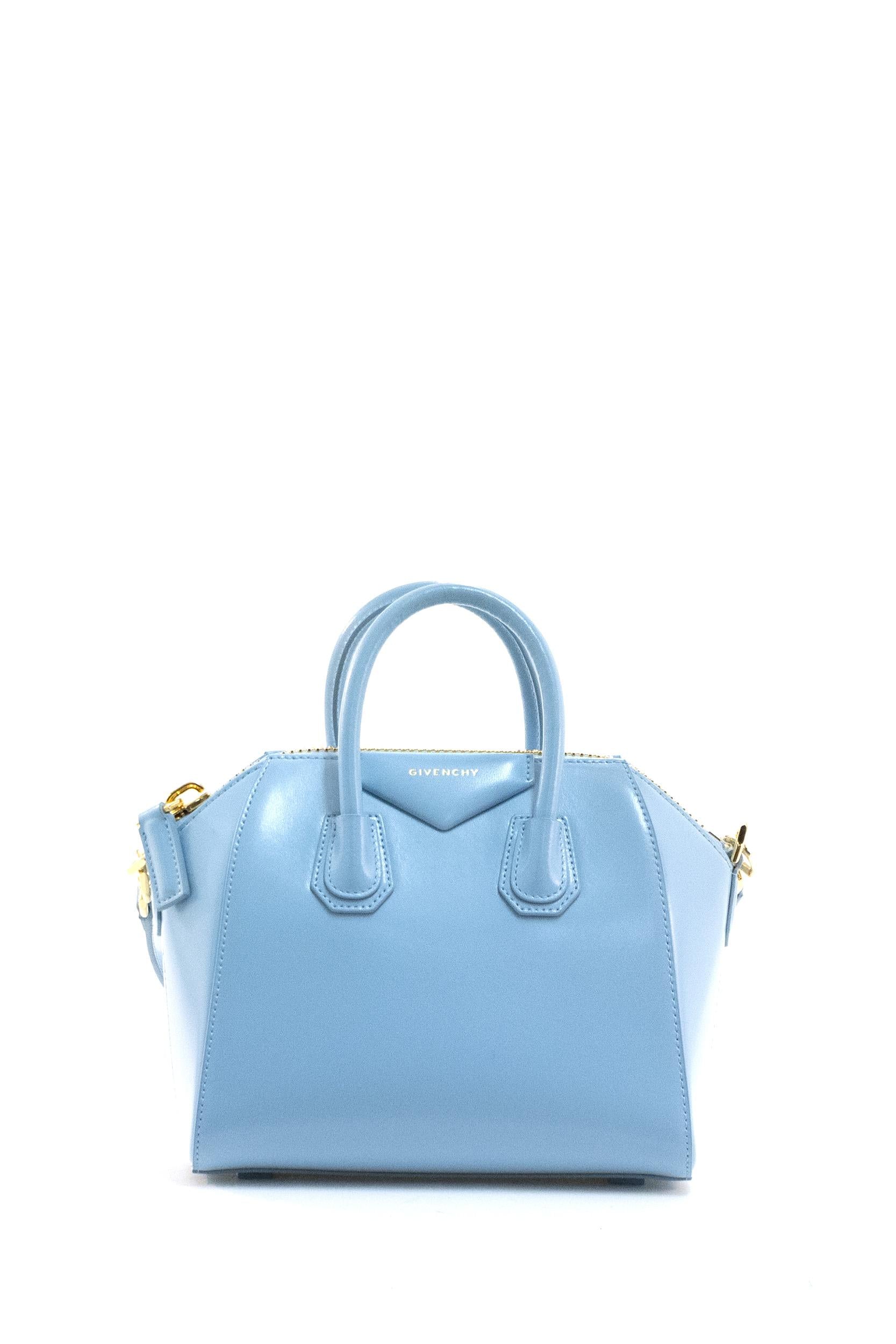 Borsa Antigona mini in pelle Box color azzurro<BR/> BB5148B13A 452 GIVENCHY 