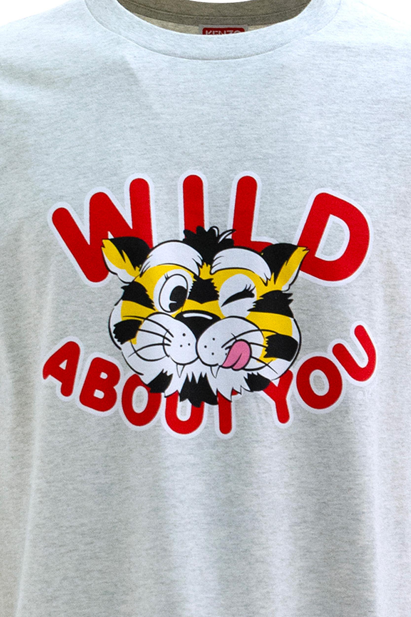 T-shirt in cotone di colore grigio<BR/> FG55TS2064SG 93 KENZO 