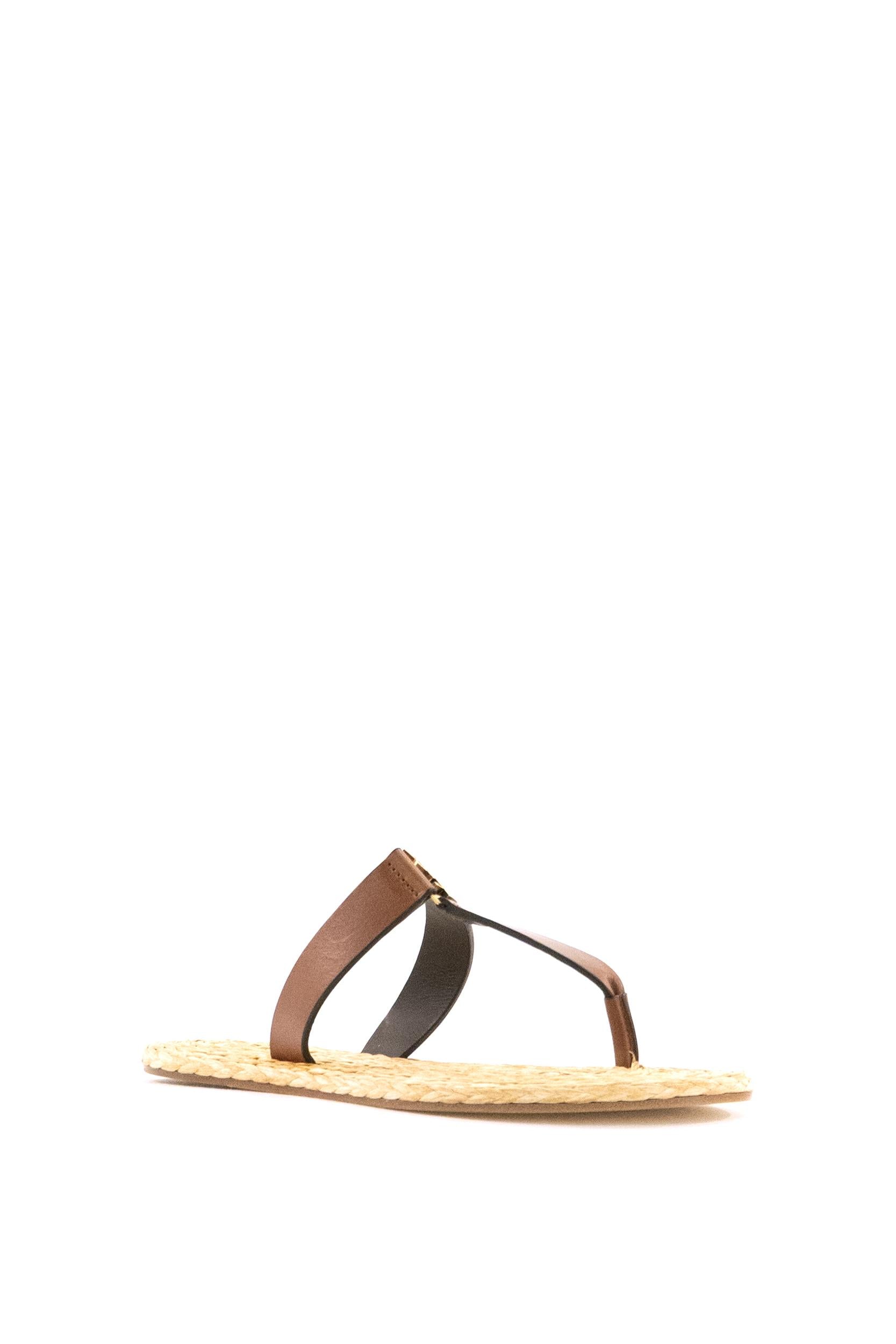 Sandali infradito Babylone in pelle di colore marrone<BR/> 869729 DWEDD 6036 SAINT LAURENT 