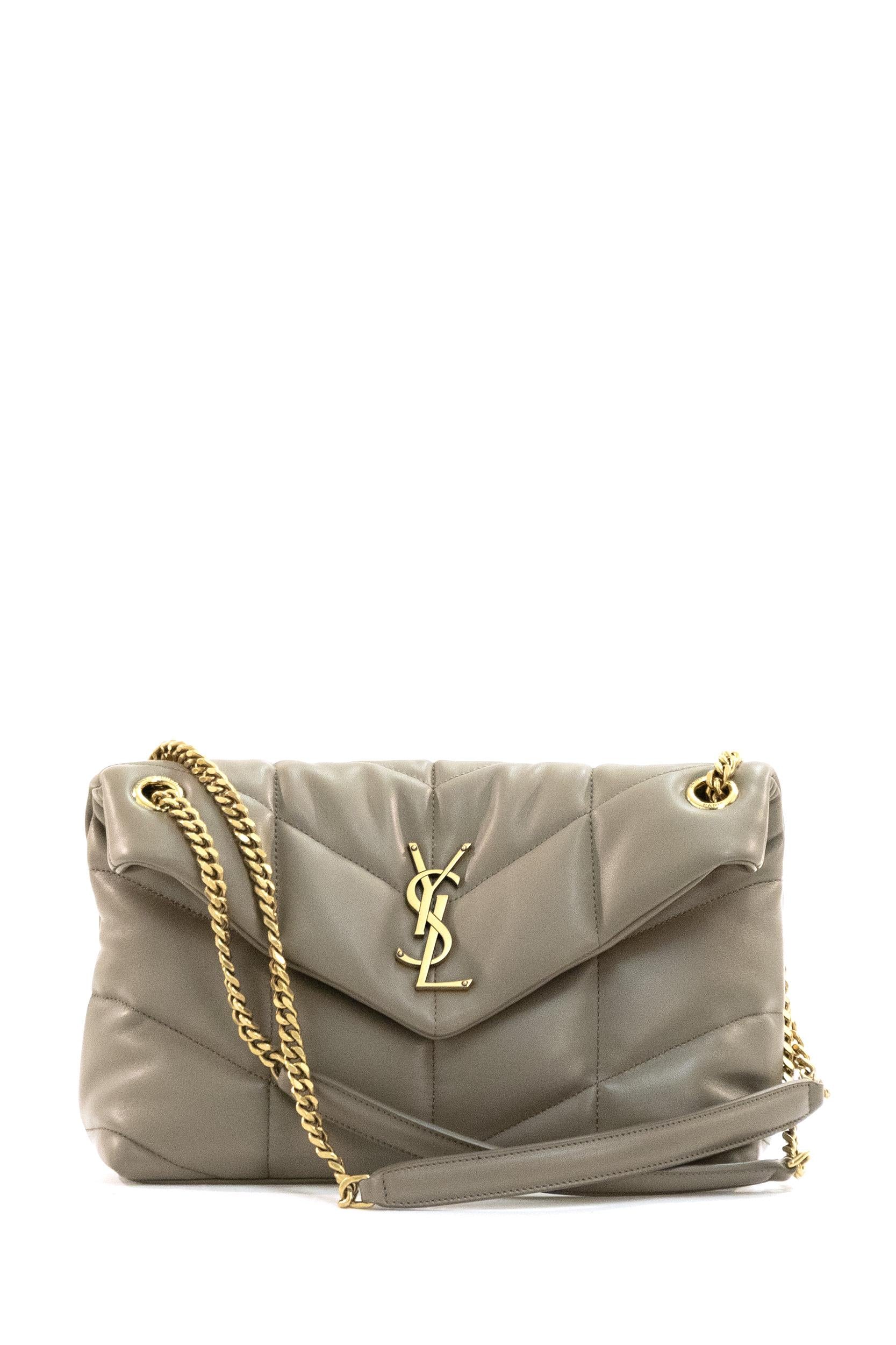 Borsa Loulou Puffer in nappa matelassé color tortora <BR/> 577476 1EL07 1799 SAINT LAURENT 