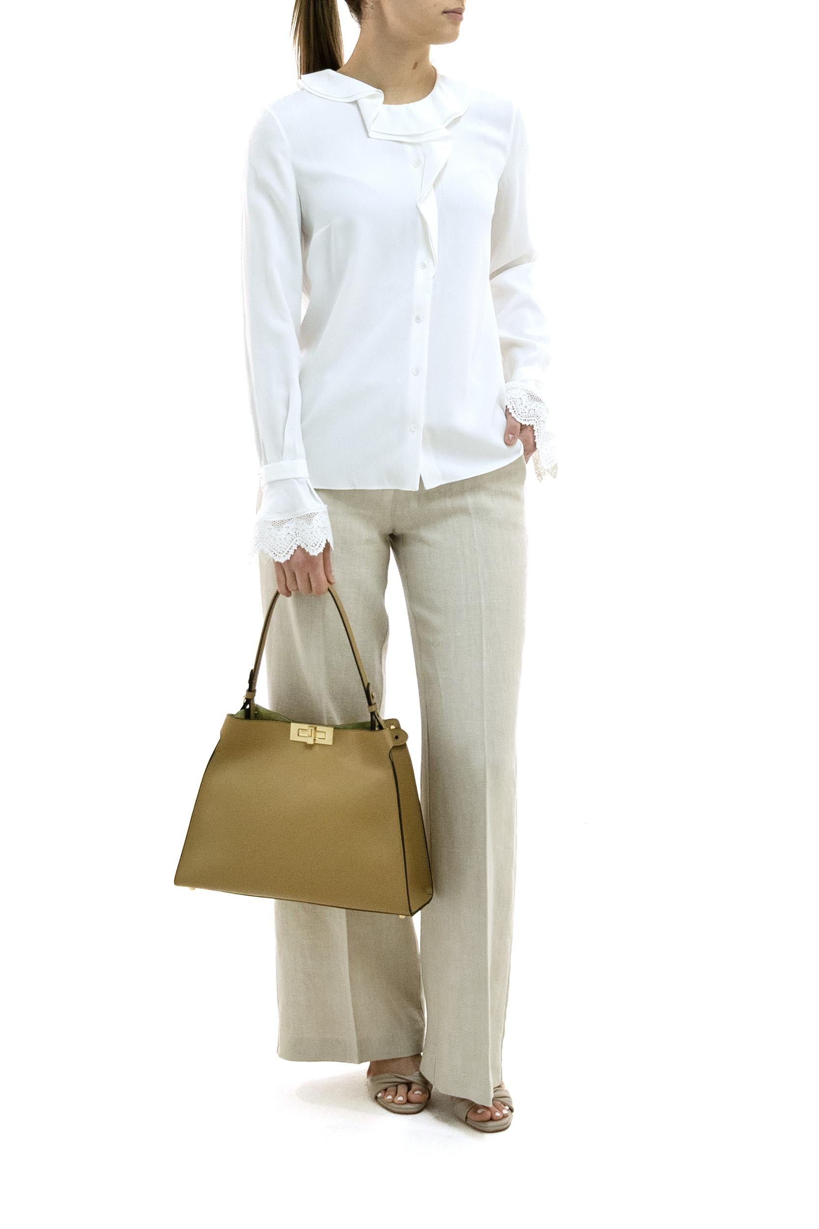 Camicia in Cady di colore bianco<BR/> T6550309002 IVORY ERDEM 