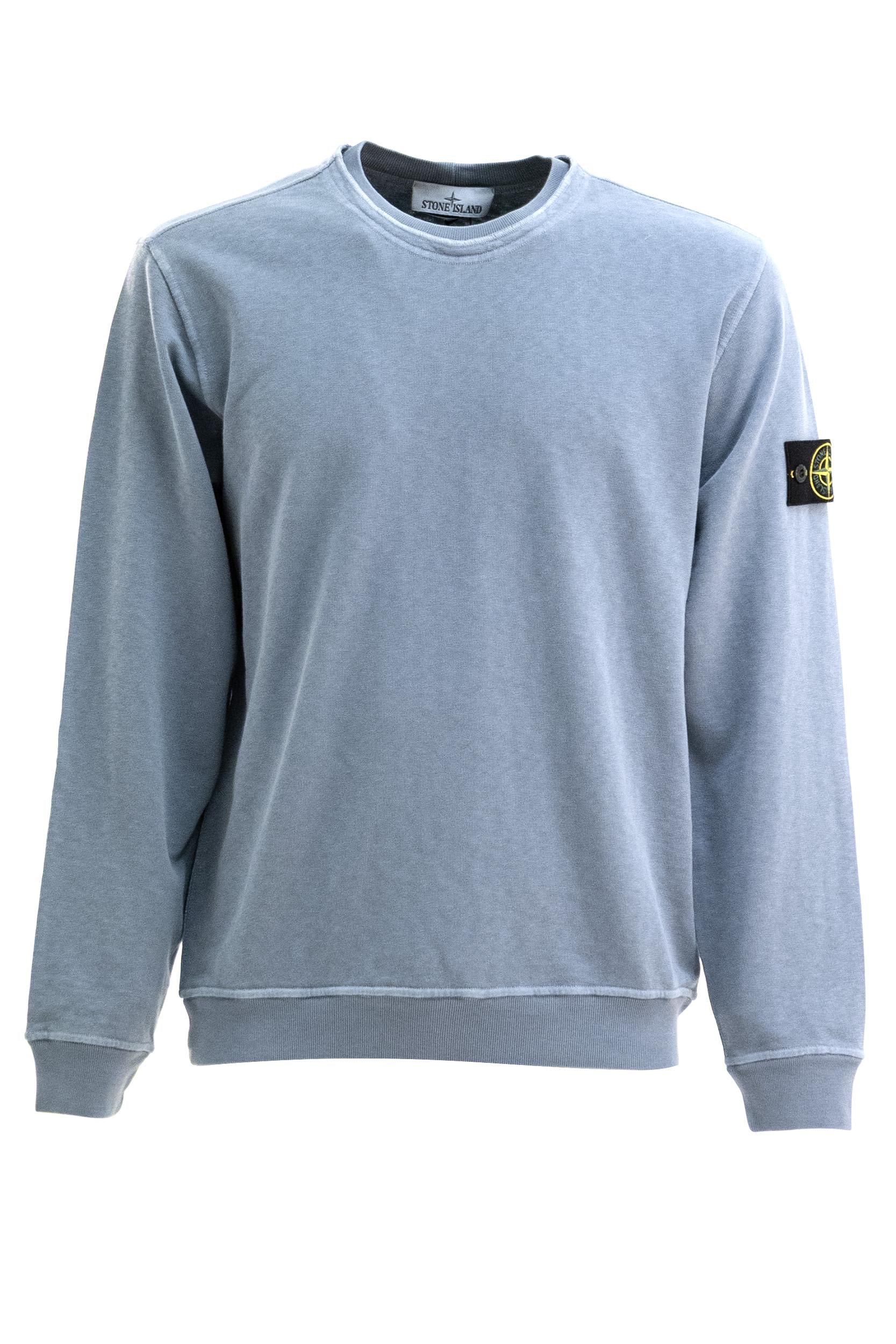 Felpa Girocollo in Cotone Malfilé<BR/> L1S156100034 S0060 V0124 STONE ISLAND 