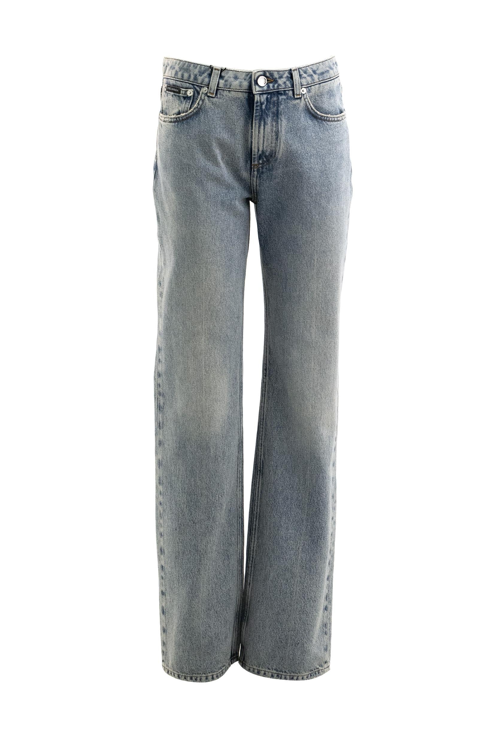 Jeans in denim di cotone di colore azzurro<BR/> FTDDFD G8OT9 S9001 DOLCE & GABBANA 