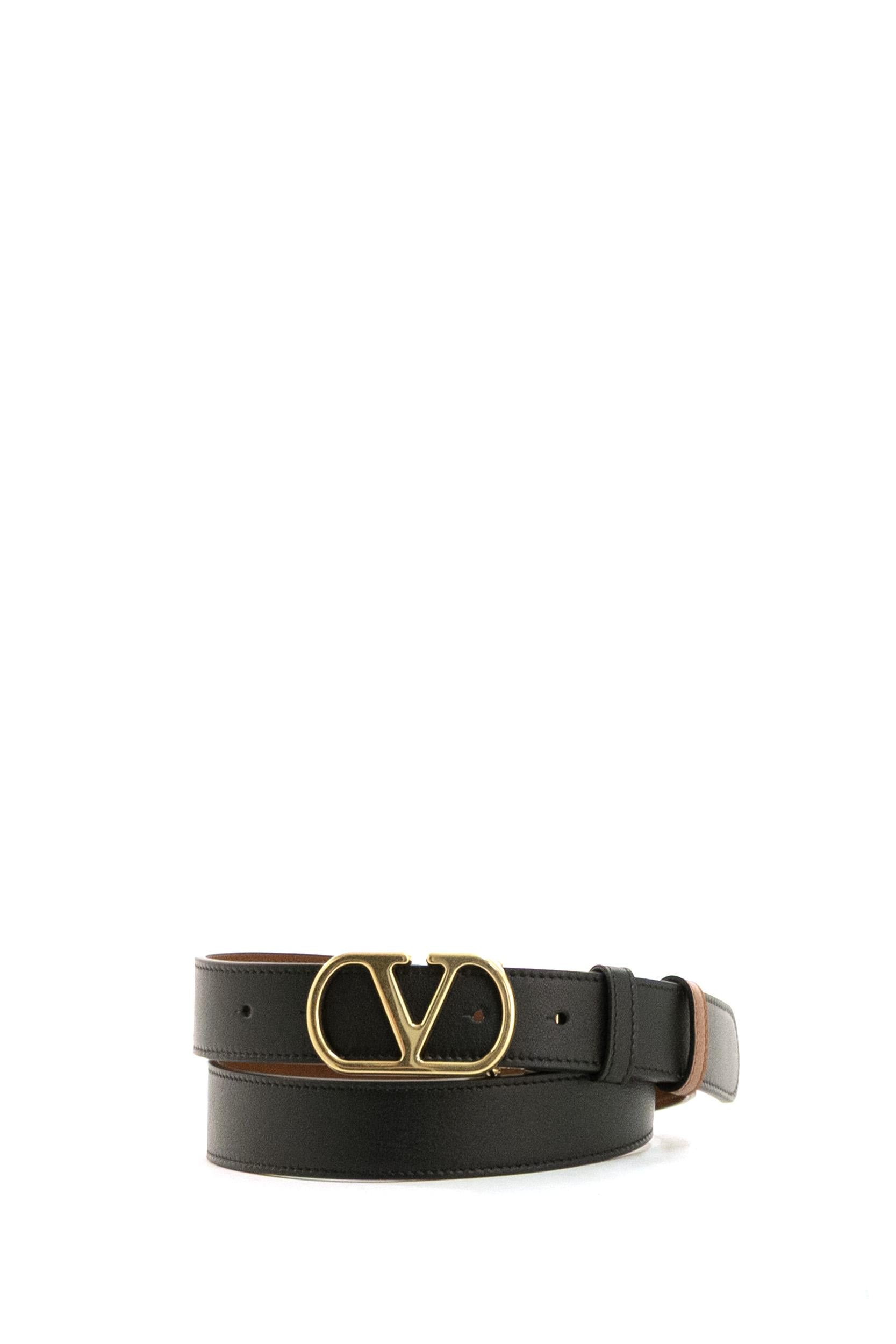 Cintura reversibile VLogo Signature in pelle di colore nero<BR/> 9Y2T0SQ3ZDM DRN VALENTINO GARAVANI 