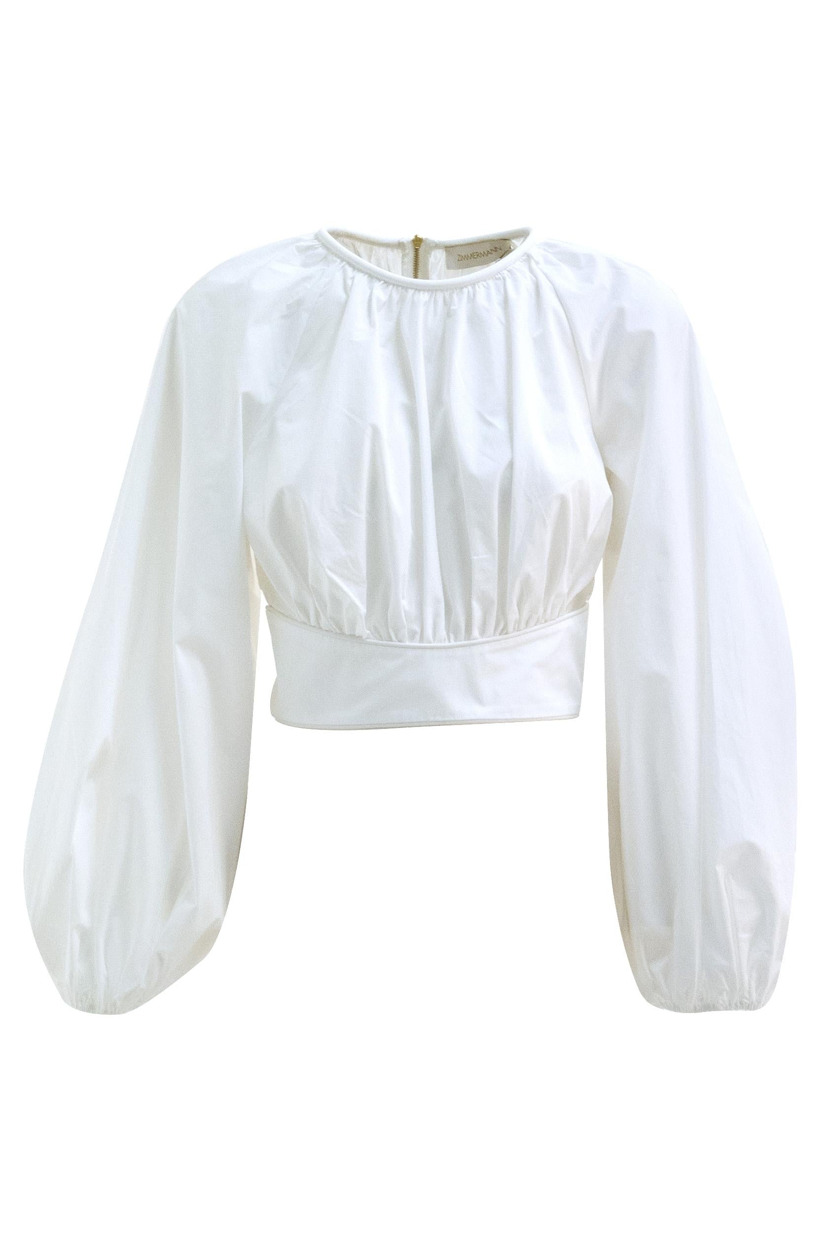 Top con Maniche a Sbuffo in Popeline<BR/> 8853TS26R IVORY ZIMMERMANN 