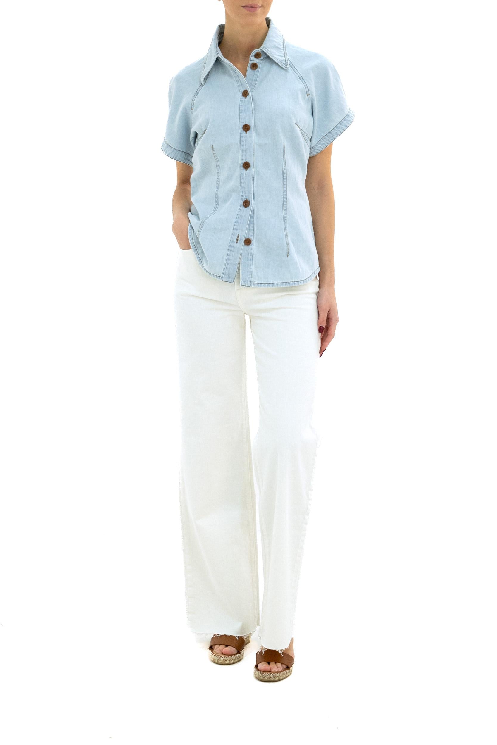 Camicia in denim di cotone<BR/> 1232TRS253 TALLOW DENIM ZIMMERMANN 