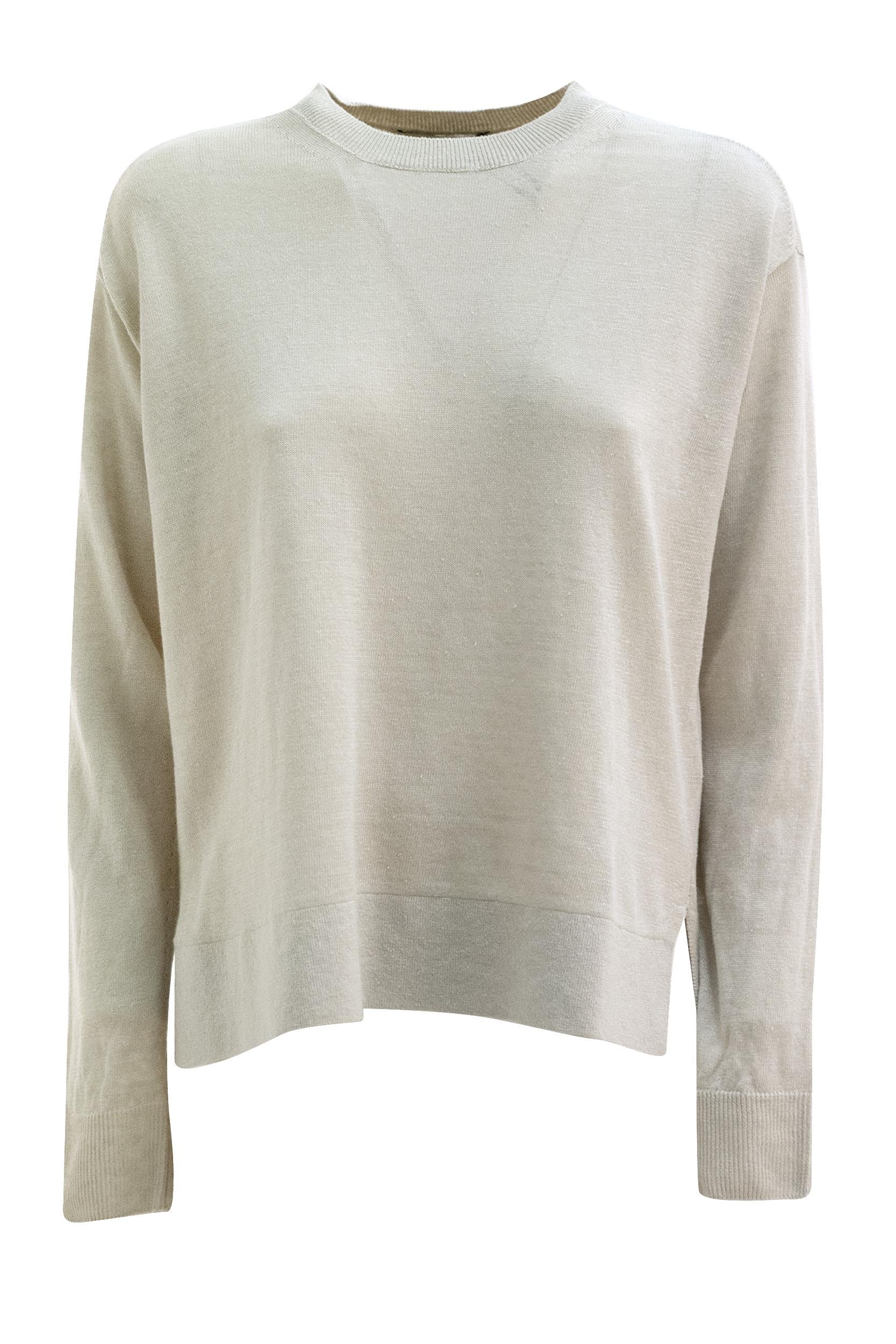Pullover in lino color avorio<BR/> SMMFIORIRE 002 S MAX MARA 