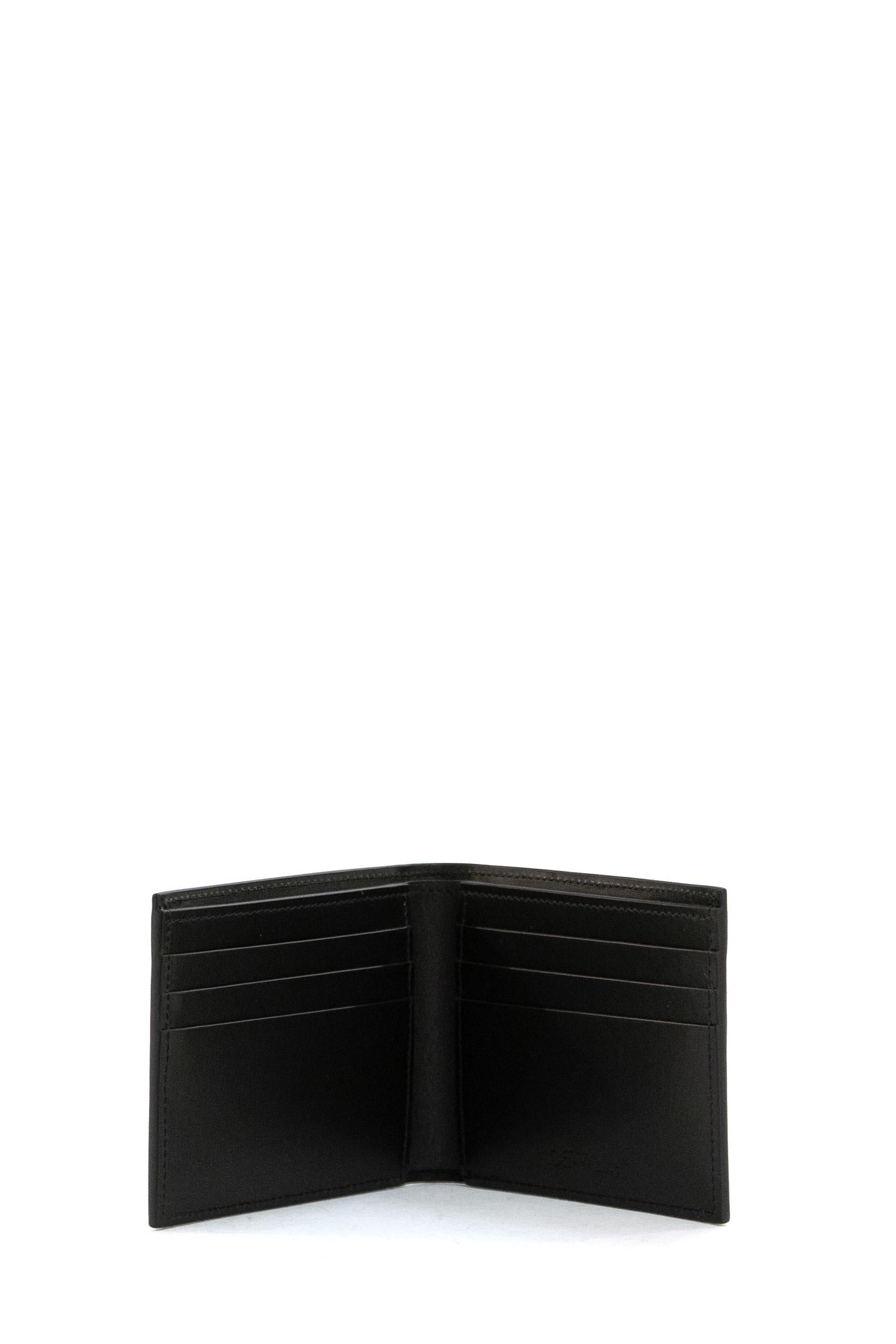 Portafoglio Bookish in pelle di colore nero<BR/> OMNC085C99LEA001 1001 OFF WHITE 