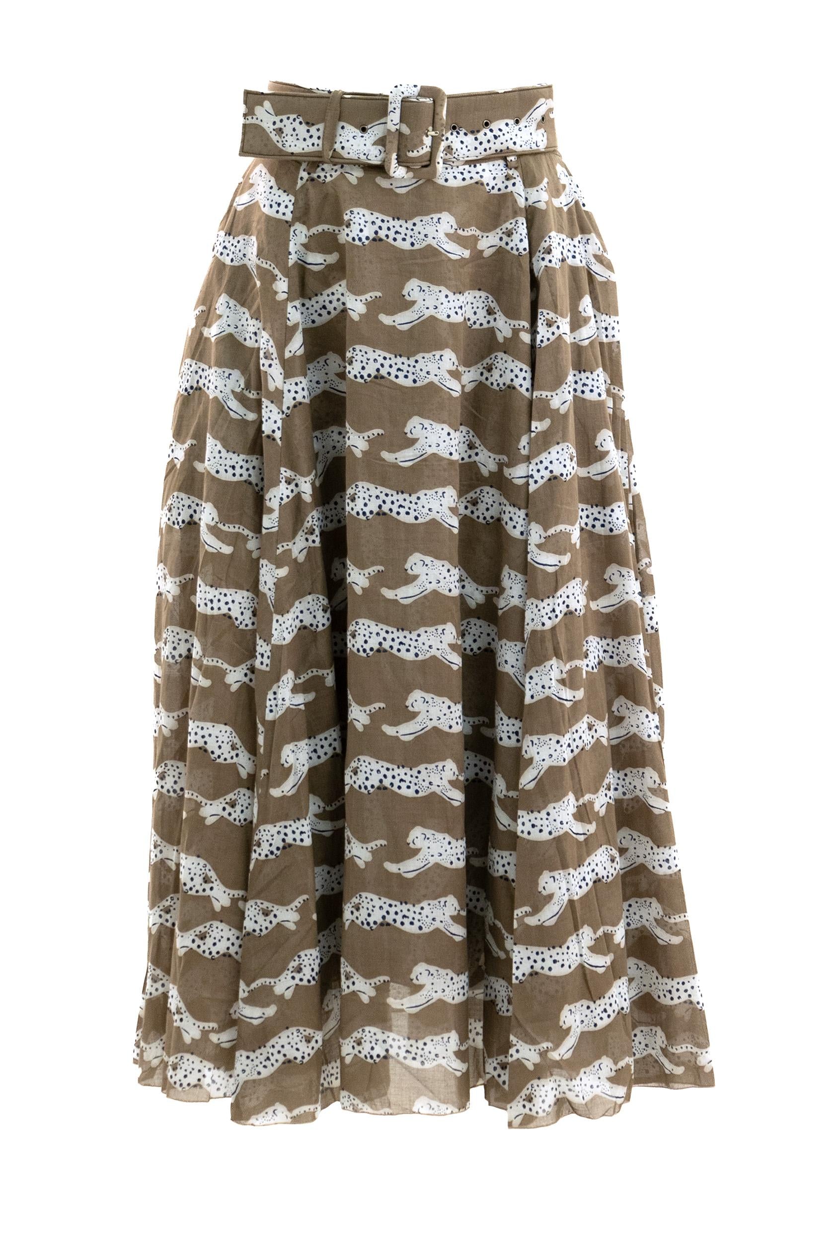 Gonna<BR/> ASTER SKIRT/TIGER VERT KHAKI S-SUNG 