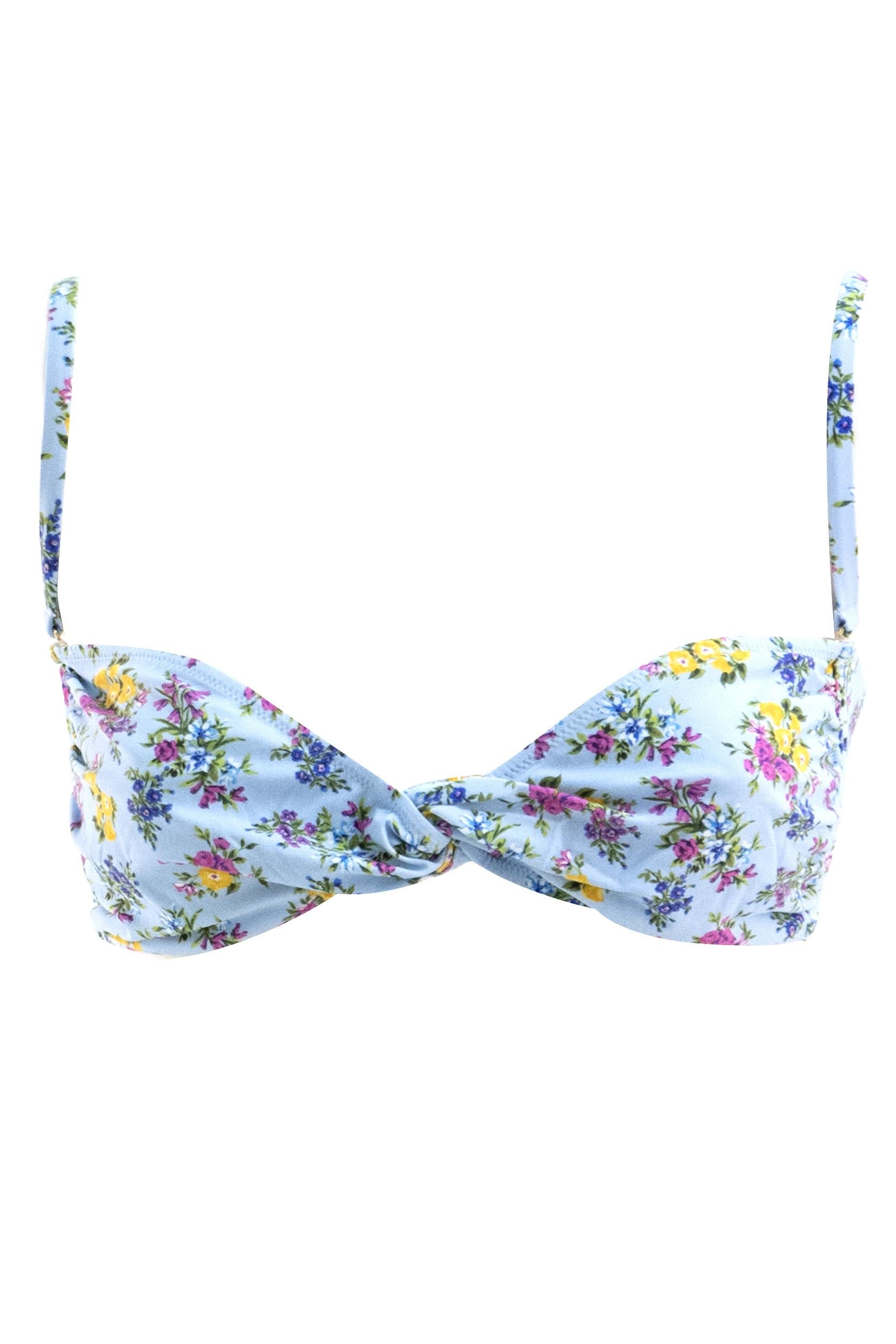 Bikini di colore azzurro con stampa fiorellini multicolore<BR/> O8A05J ON0D2 HC5XL DOLCE & GABBANA 