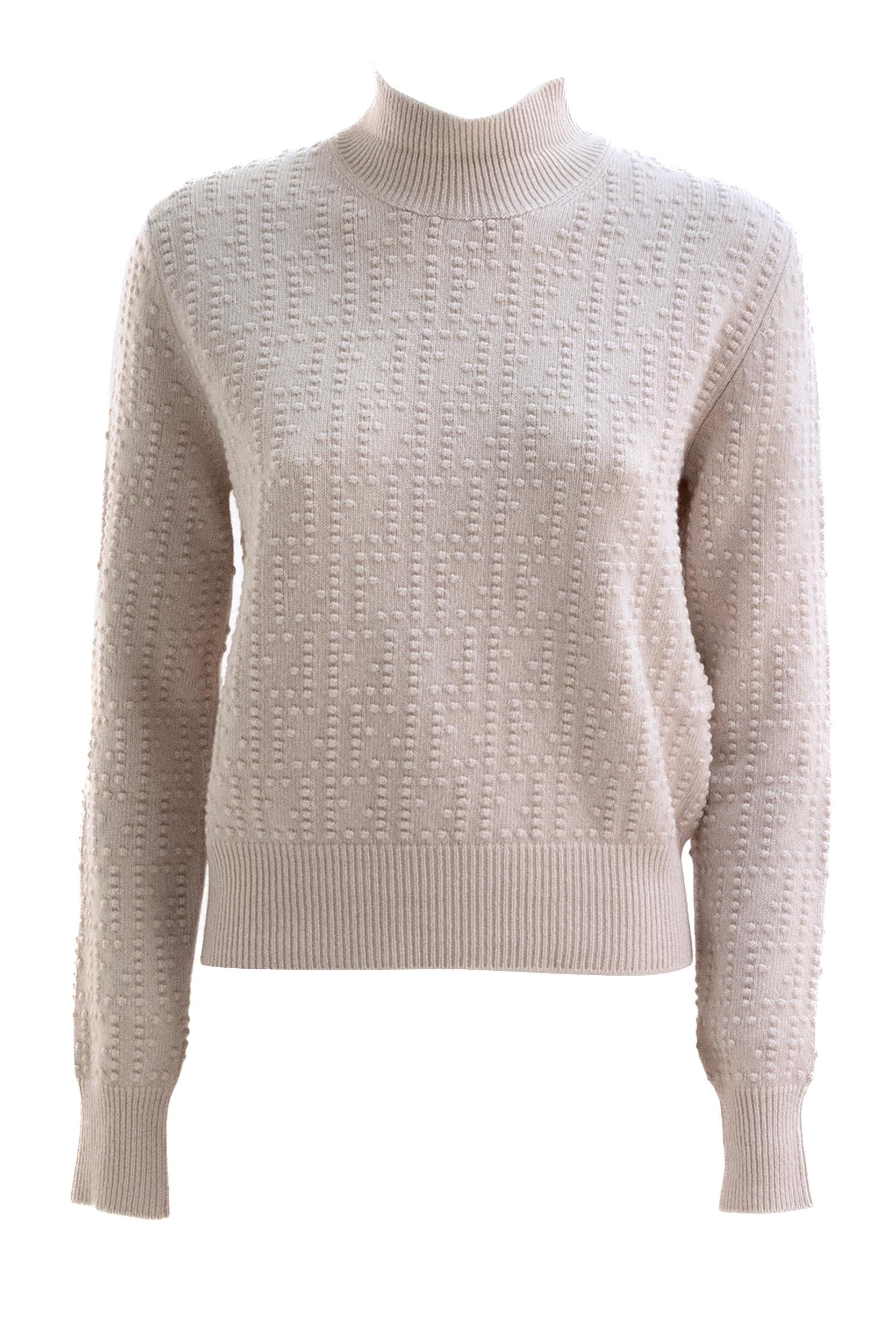 Pullover in lana e cashmere color grigio chiaro<BR/> FZXE09 AYM0 F16A8 FENDI 