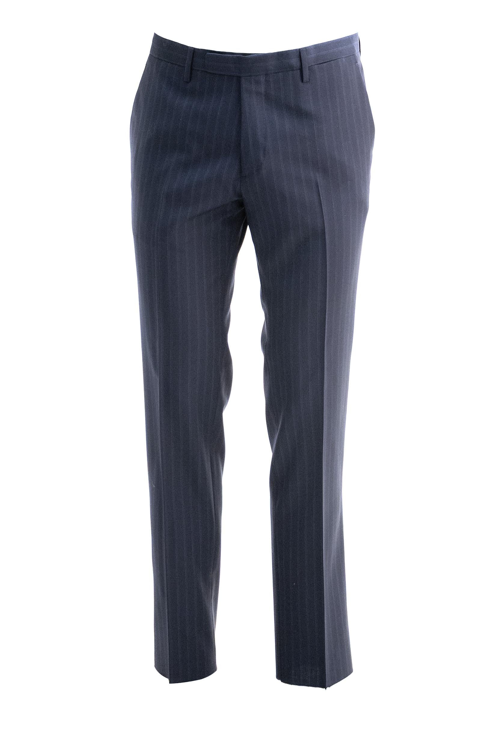 Abito gessato in lana di colore blu<BR/> N43C2E SB6112 0790 BOGLIOLI 