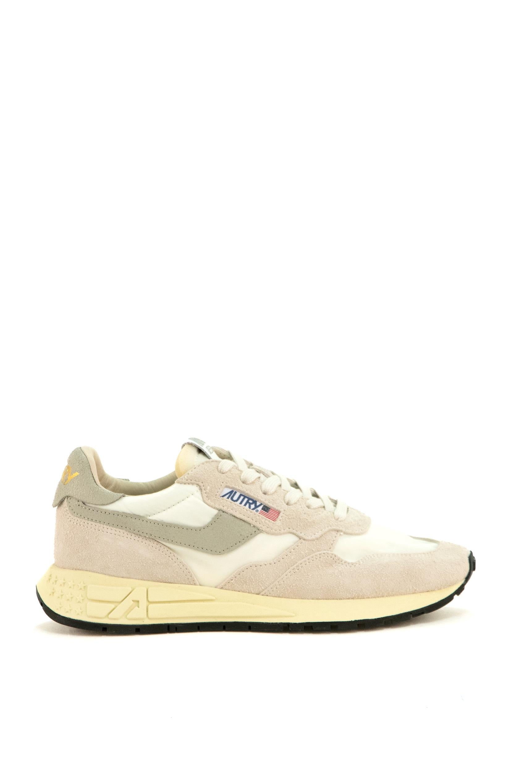 Sneakers Reelwind low-top in nylon bianco e suede beige WWLM NC04 WHT/NAT AUTRY 