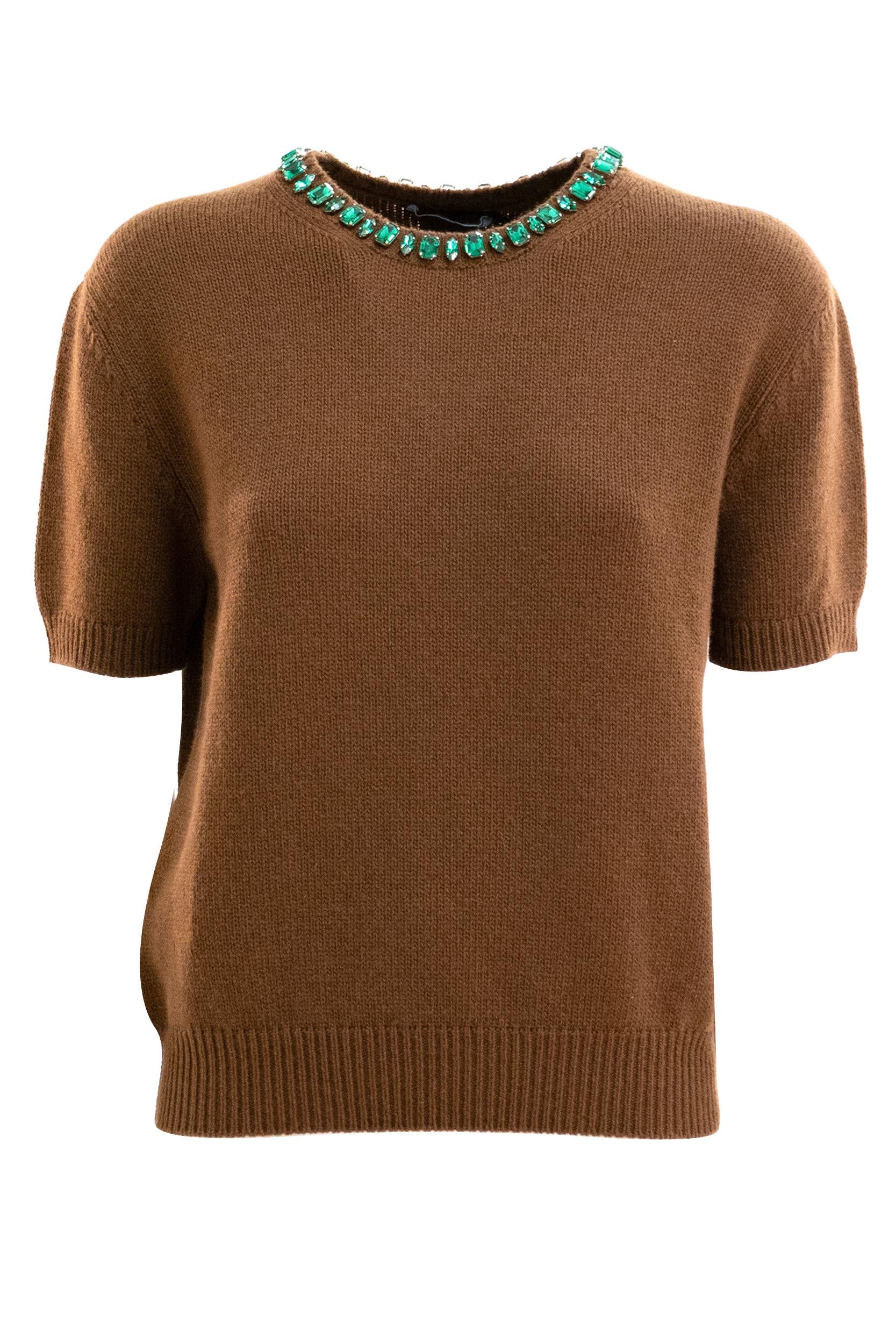 Pullover in in lana e cashmere di colore marrone<BR/> P24V2B S OOO 18M6 F0005 PRADA 