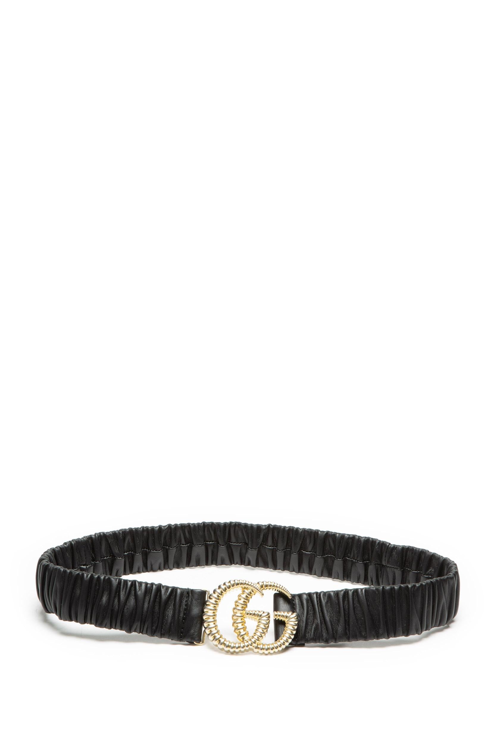 Gucci 582093 B340G cintura elasticizzata in pelle<BR/> 582093 B340G 1000 GUCCI 
