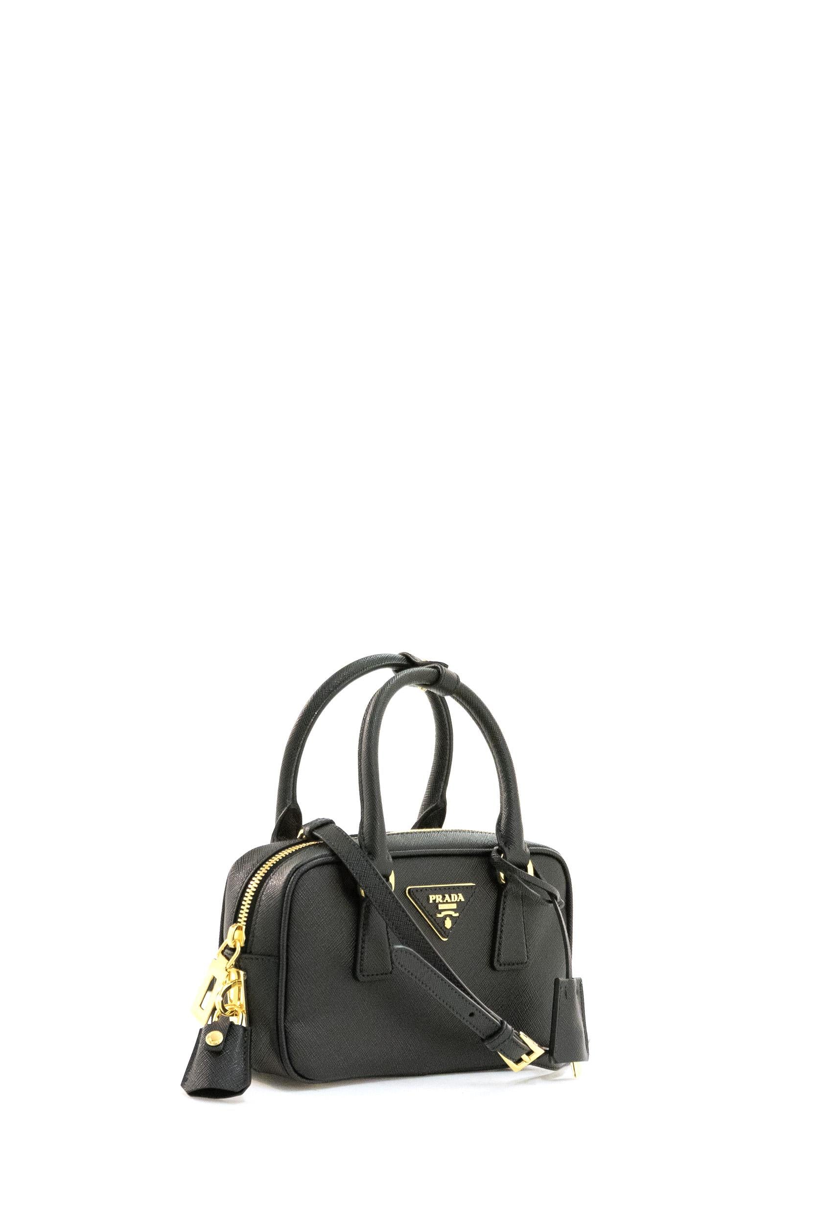 Borsa in Saffiano di colore nero<BR/> 1BB157 V EOO NZV F0002 PRADA 