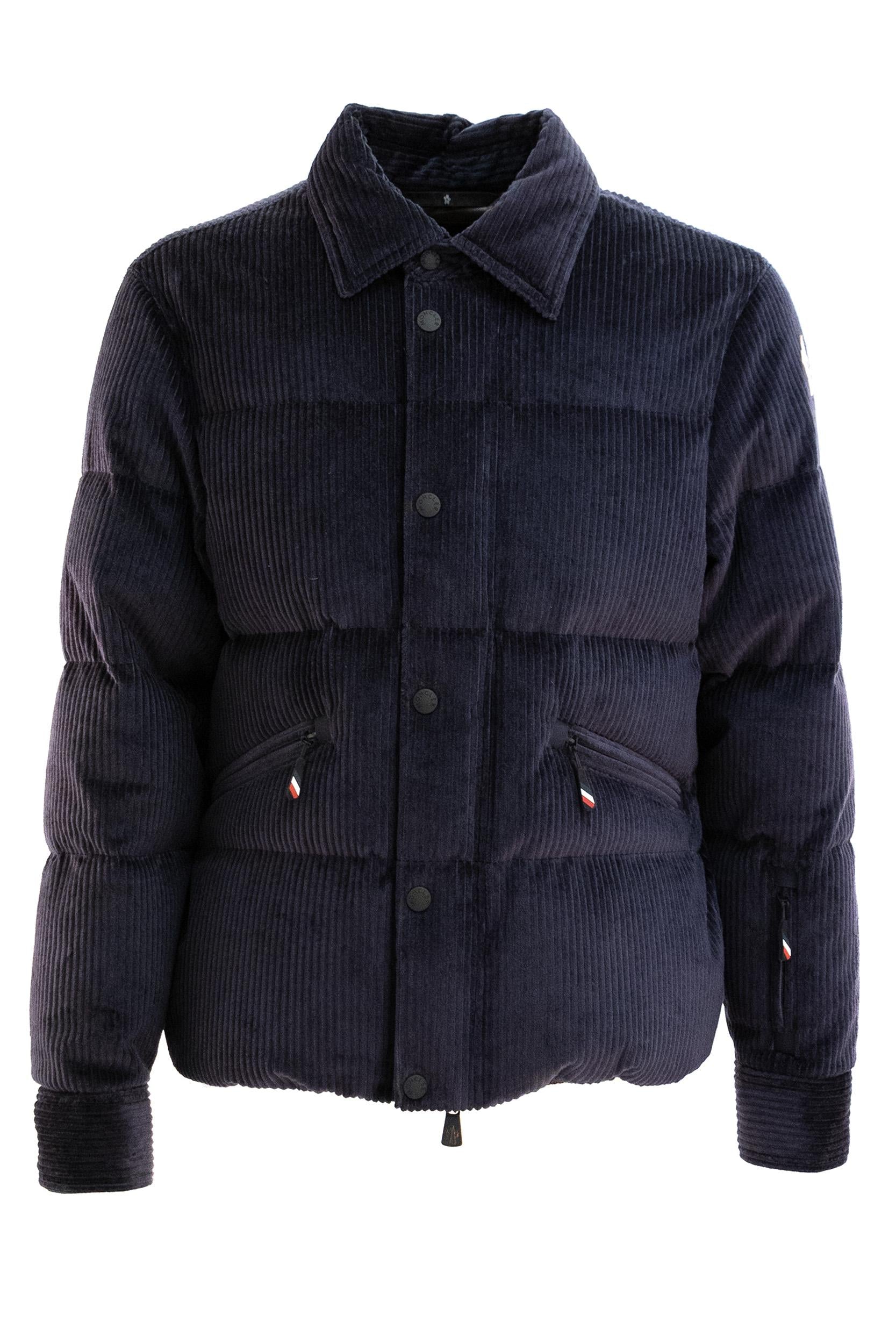Giacca da sci Elgon in velluto a coste di colore blu<BR/> 1A000-07 597WG 742 MONCLER GRENOBLE 