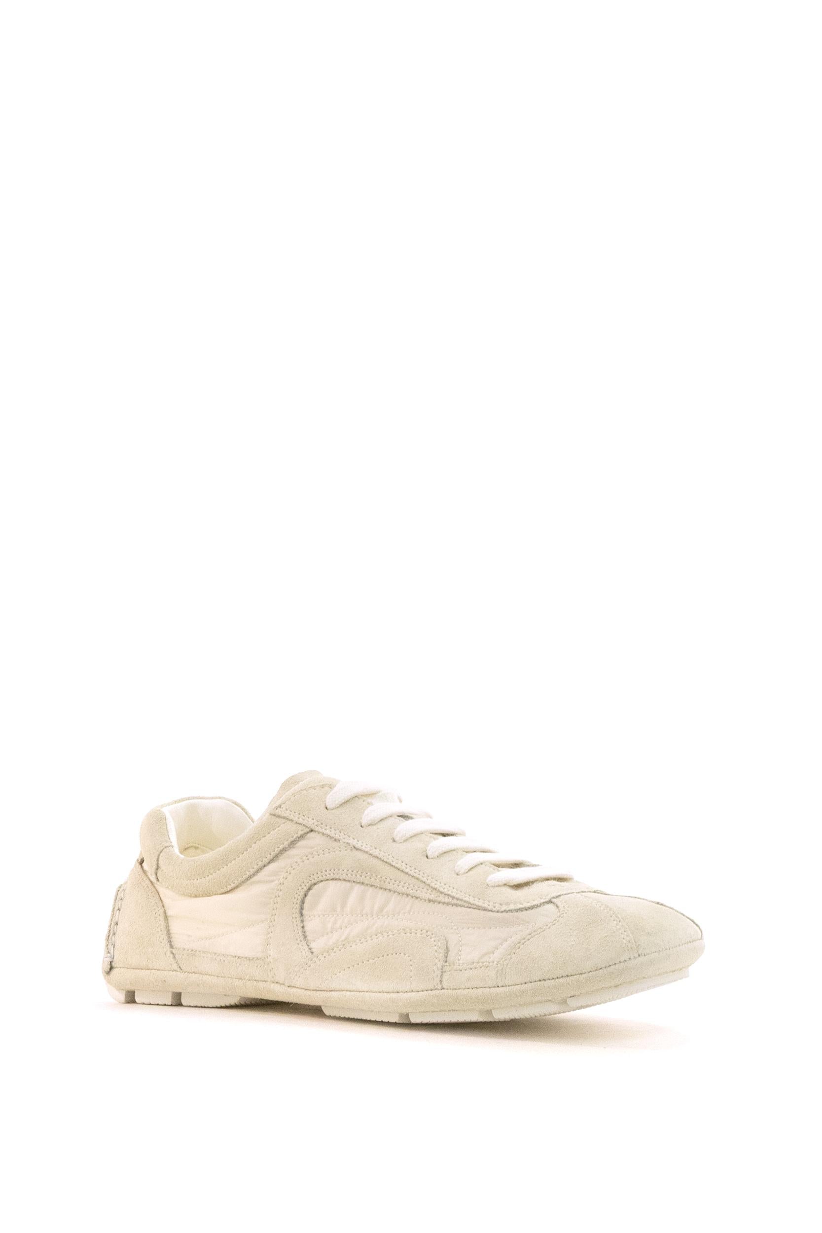 Sneakers Montecarlo Re-Edition 2005 in Re-Nylon e suede color avorio<BR/><BR/> 4E1165 F G001 D7R F0304 PRADA 