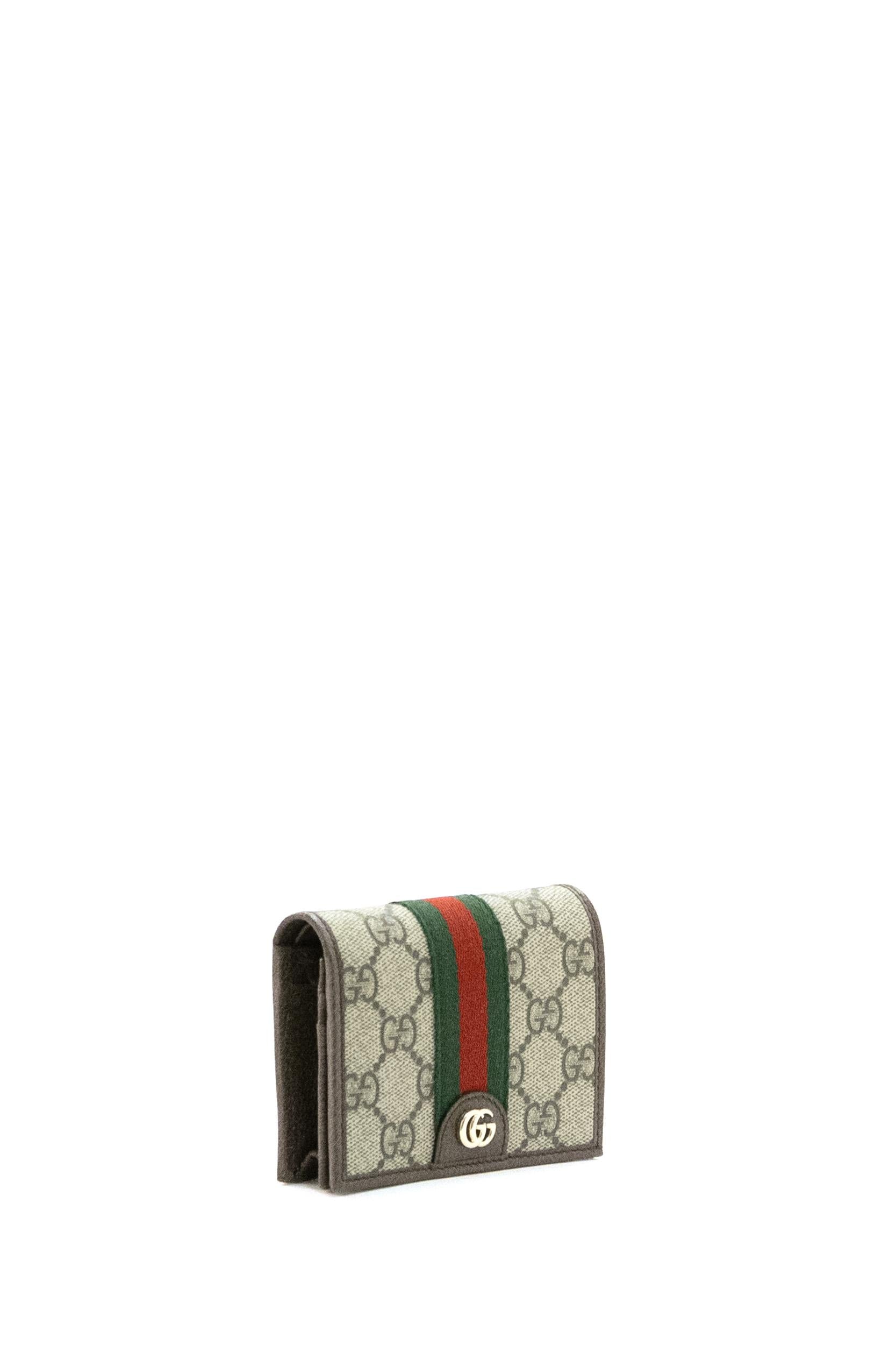 Portafoglio Ophidia in tessuto GG Supreme beige e marrone scuro<BR/> 838487 FAE0L 9746 GUCCI 