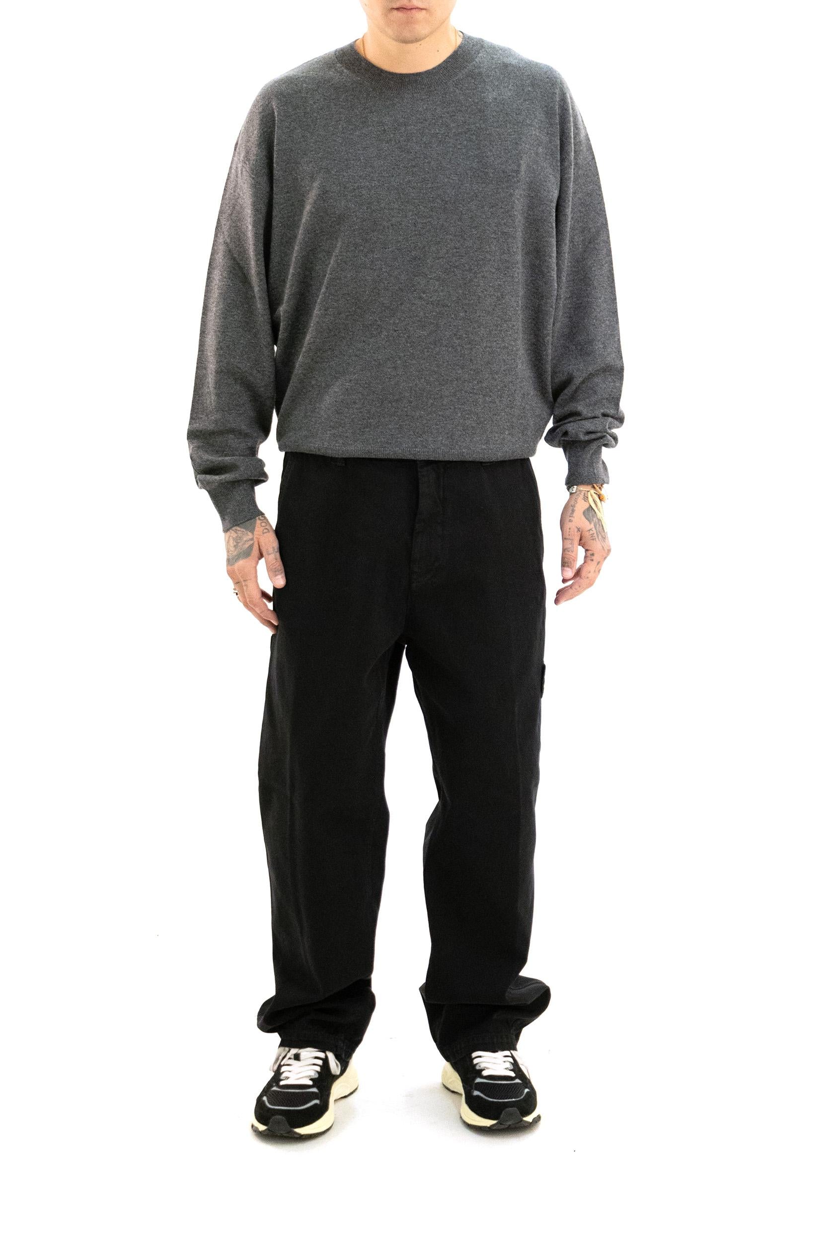 Pantaloni loose in cotone di colore nero<BR/> K2S153100008 S0184 V0129 STONE ISLAND 
