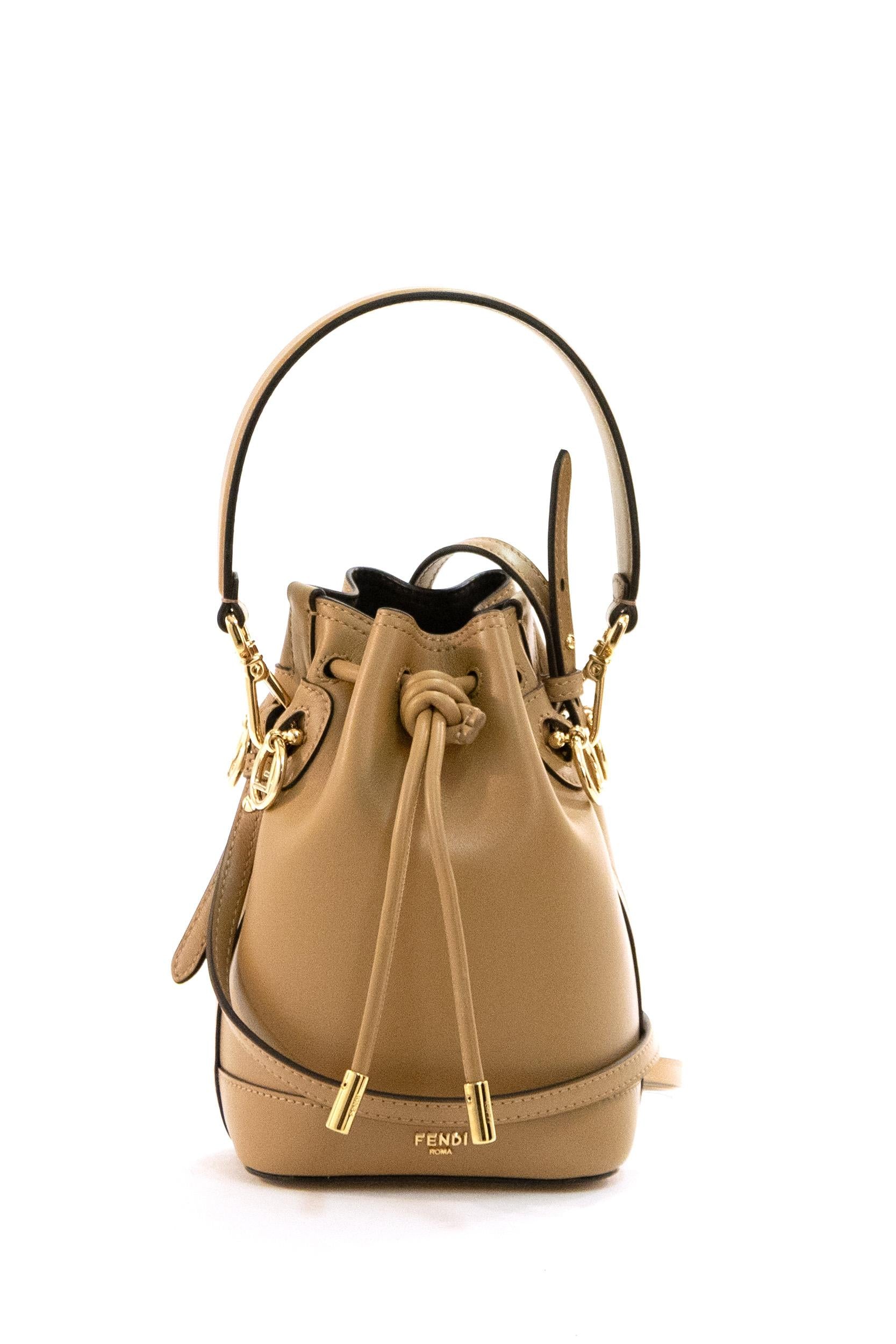 Borsa Mon Tresor in pelle di colore beige<BR/> 8BS109 AYJ1 F19P8 FENDI 