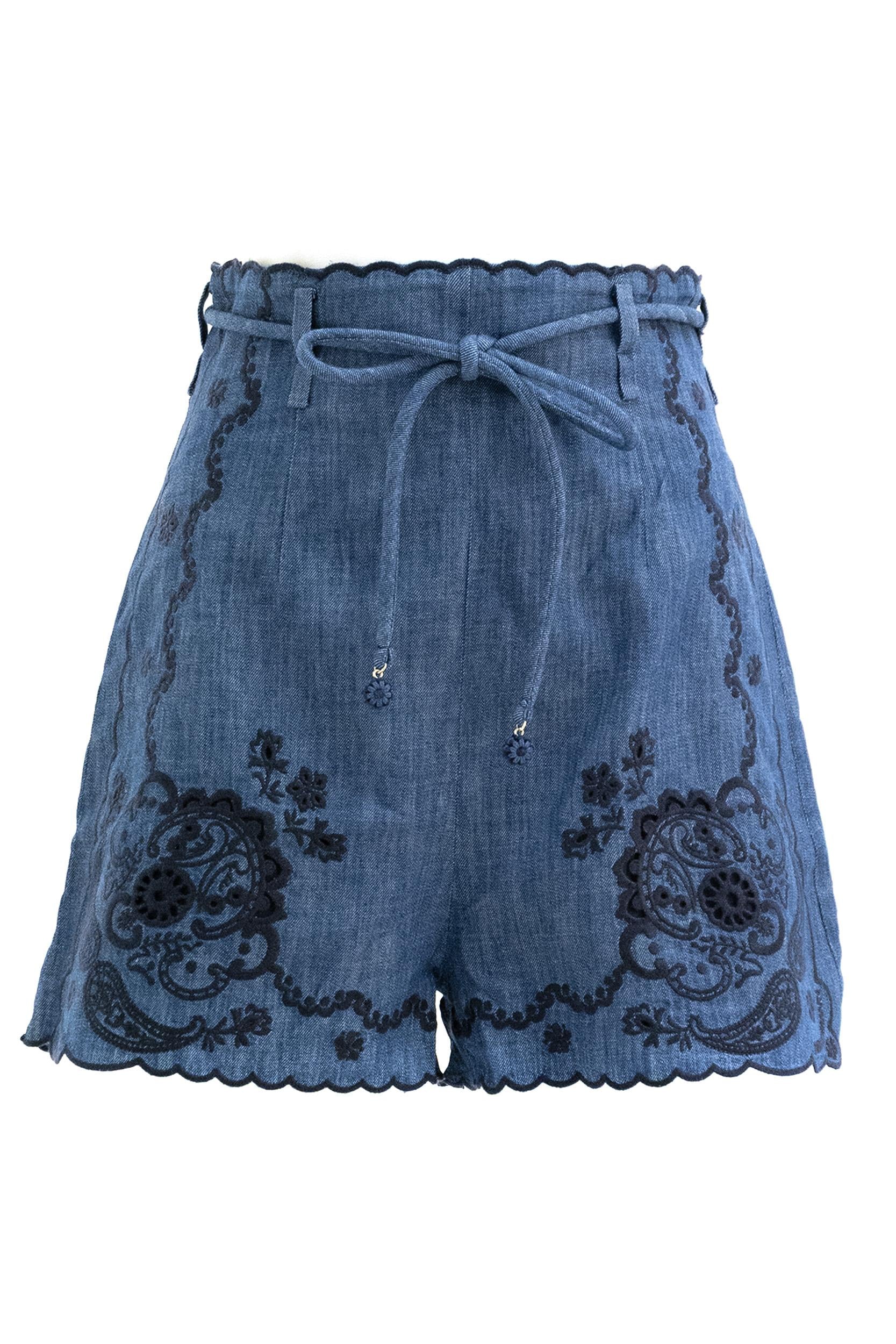 Shorts Aster in denim di colore blu<BR/> 8361ASS261 BLUE ZIMMERMANN 