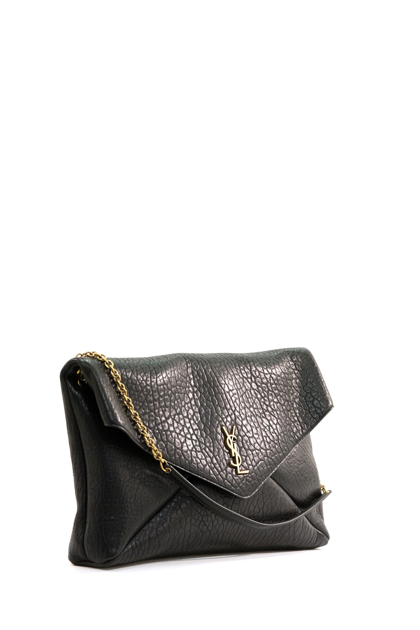 Pochette Envelope Pelle di Agnello Nero<BR/> 841702 AACYT 1000 SAINT LAURENT 