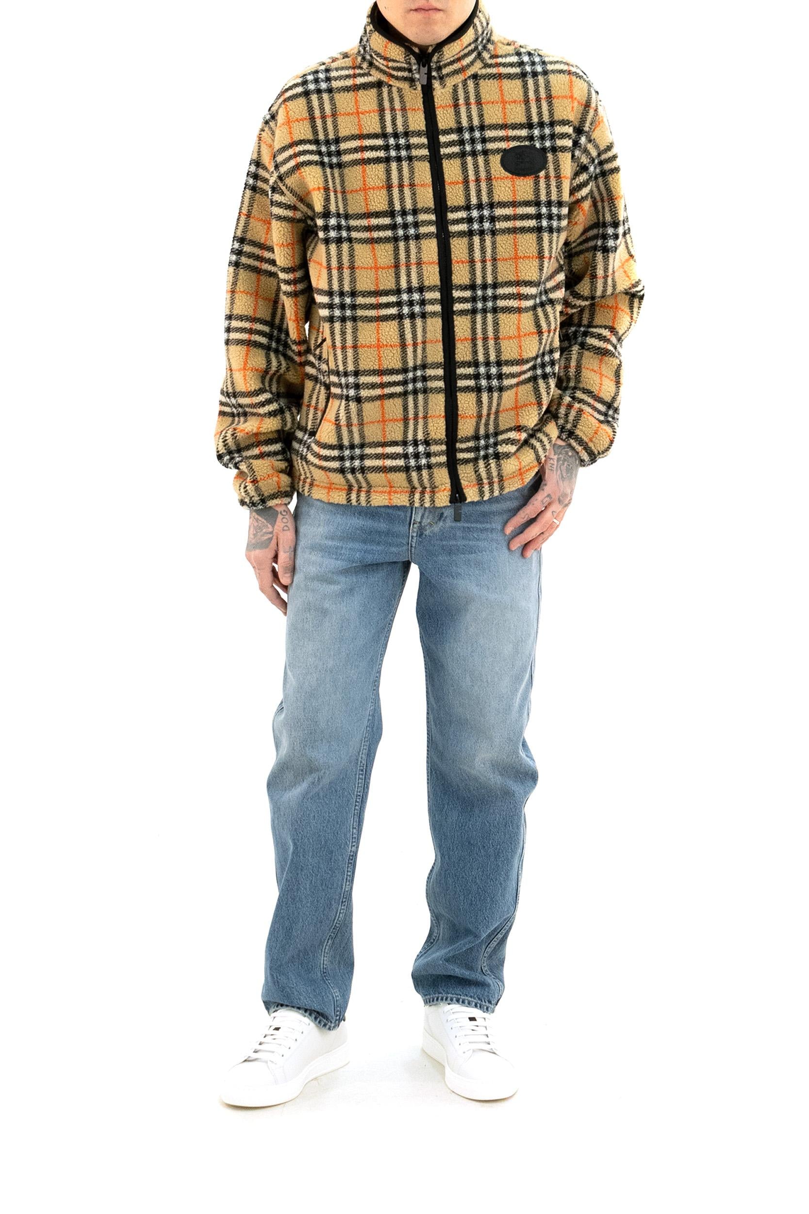 Pile in misto cashmere e lana Check<BR/> 8122501 SANDCHECK BURBERRY 