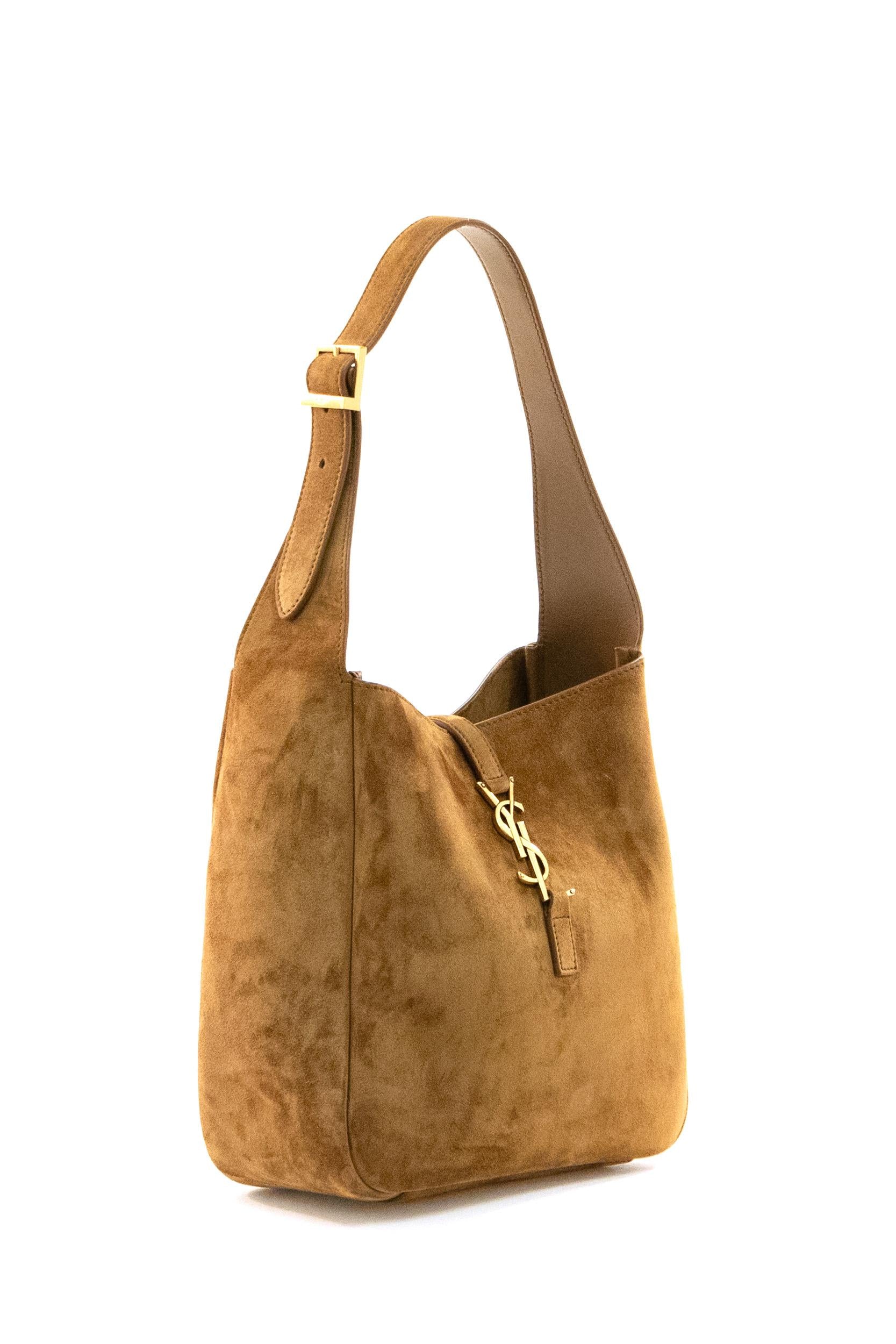 Borsa Le 5 à 7 Piccola in suede color caramello<BR/> 713938 1U80W 2916 SAINT LAURENT 