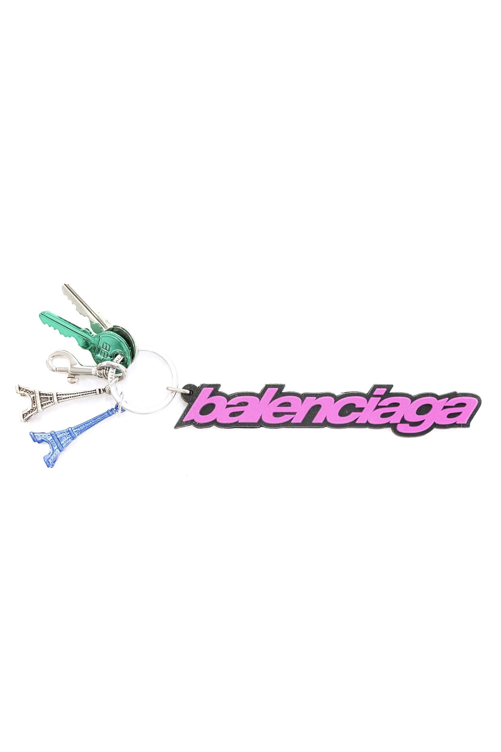 Charm/Portachiavi Biker in gomma di colore rosa e nero<BR/> 866910 2ACGZ 5564 BALENCIAGA 
